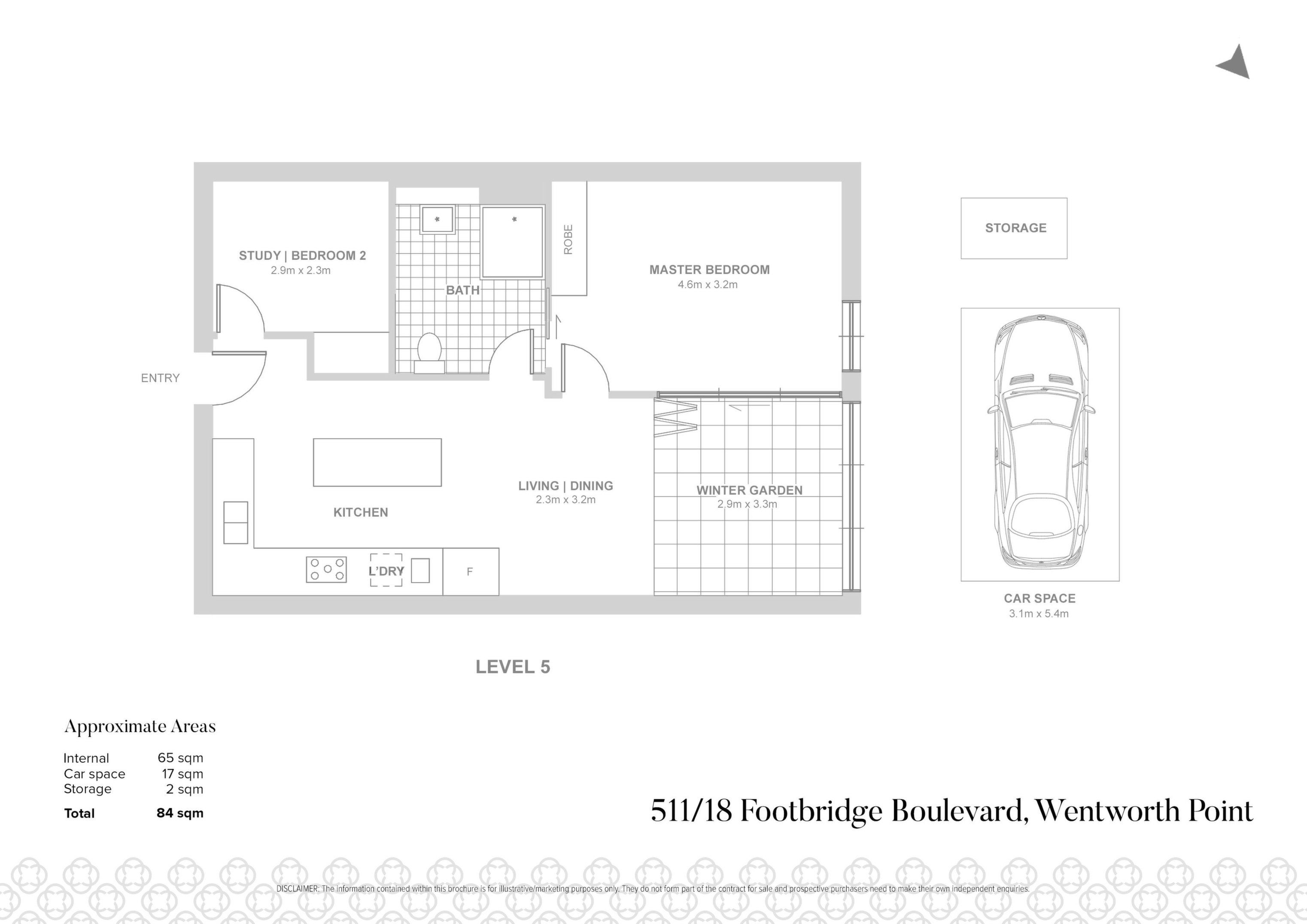511/18 Footbridge Boulevard, Wentworth Point Sold by Chidiac Realty - floorplan