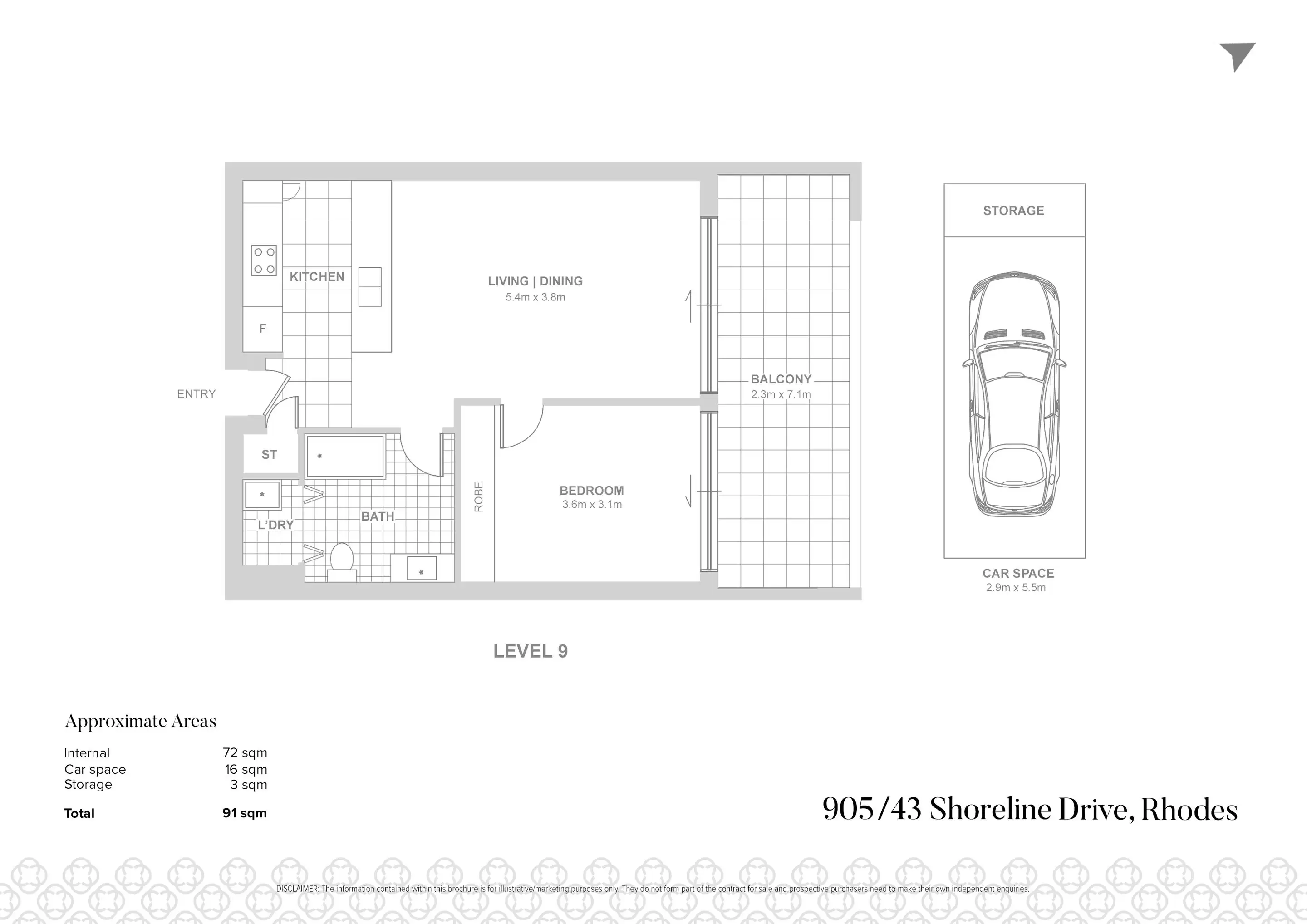 905/43 Shoreline Drive, Rhodes Leased by Chidiac Realty - floorplan