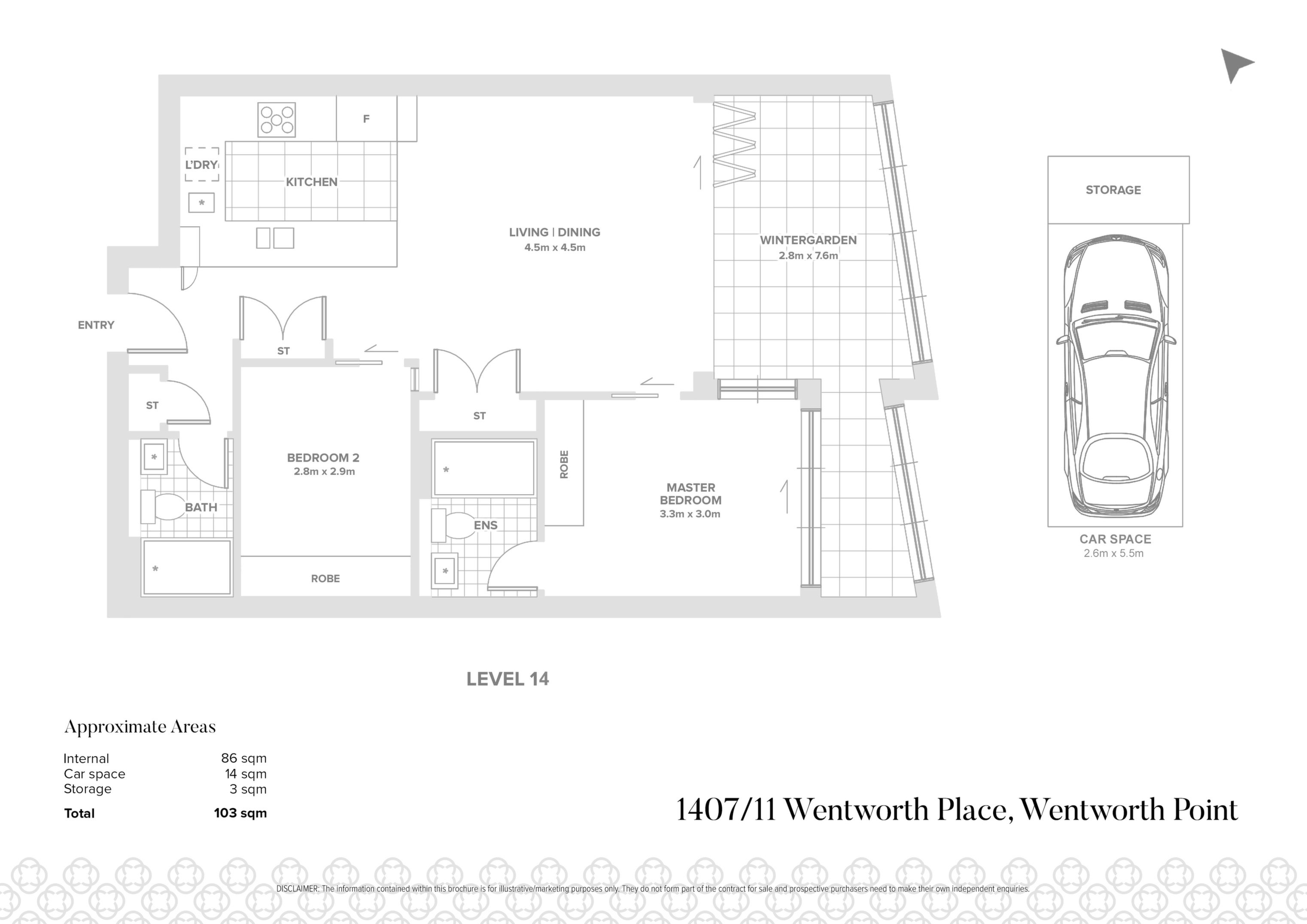 1407/11 Wentworth Place, Wentworth Point Leased by Chidiac Realty - floorplan