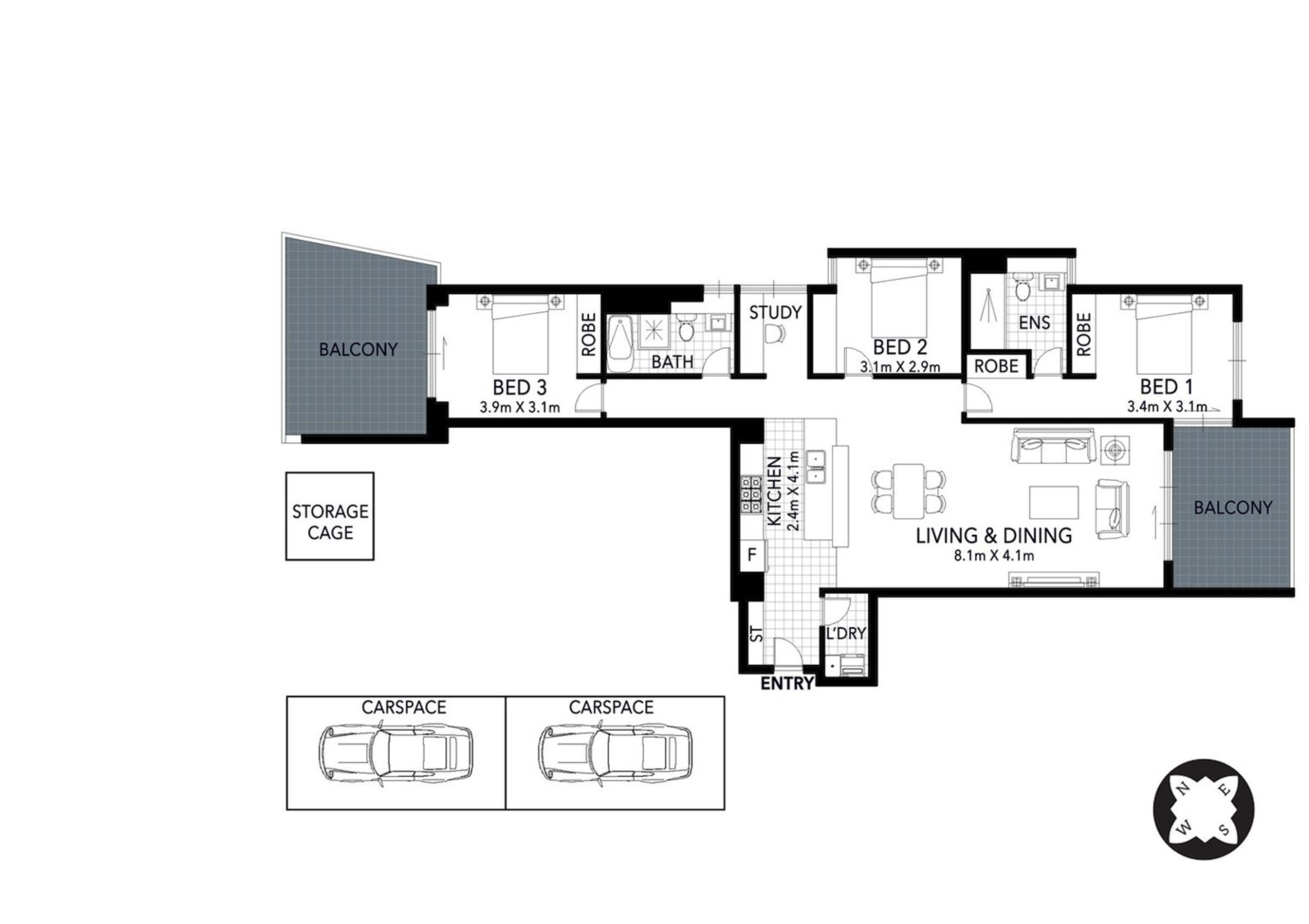 306/8 Marine Parade, Wentworth Point Leased by Chidiac Realty - floorplan