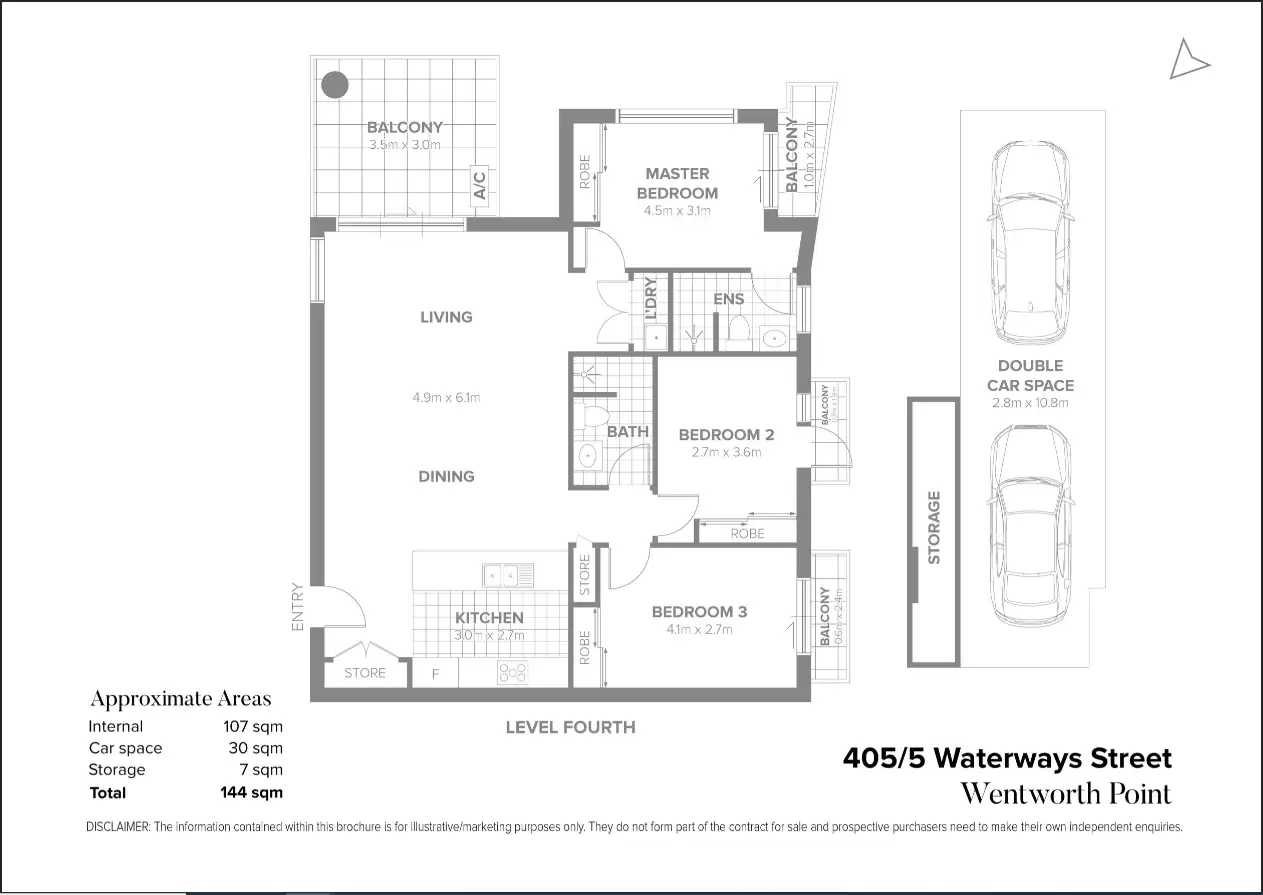 405/5 Waterways Street, Wentworth Point Leased by Chidiac Realty - floorplan