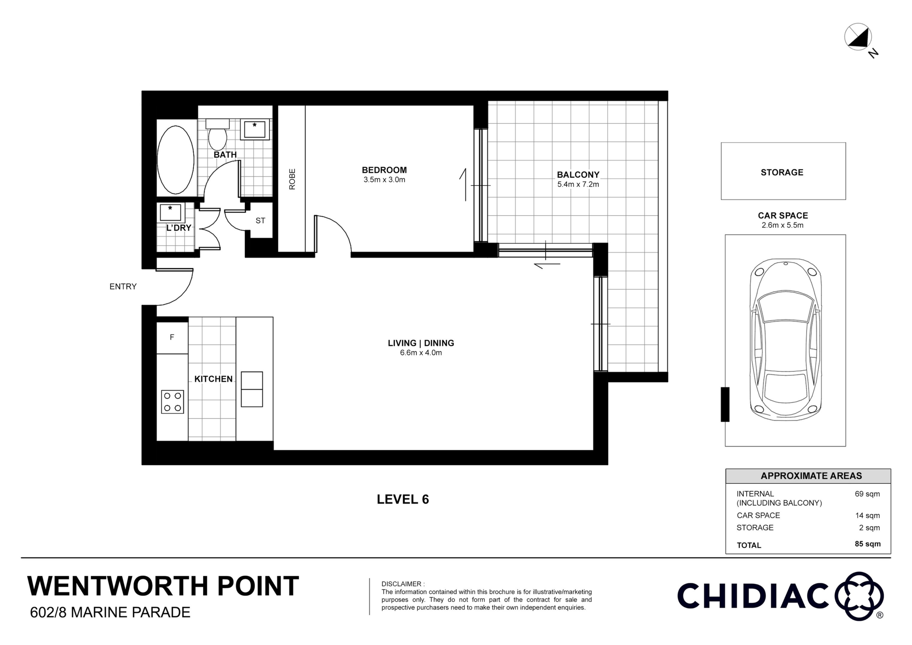 602/8 Marine Parade, Wentworth Point Leased by Chidiac Realty - floorplan