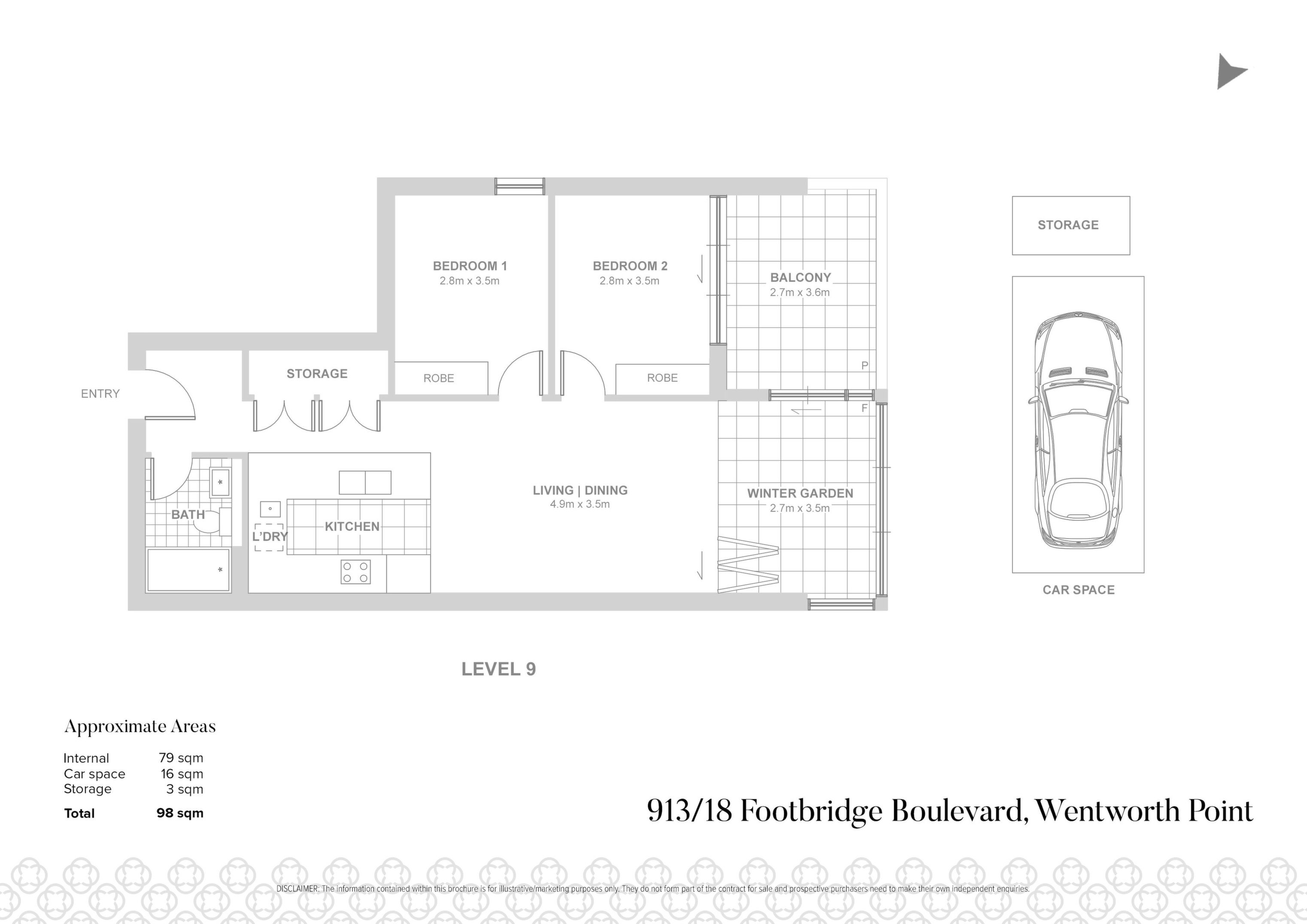 913/18 Footbridge Boulevard, Wentworth Point Sold by Chidiac Realty - floorplan