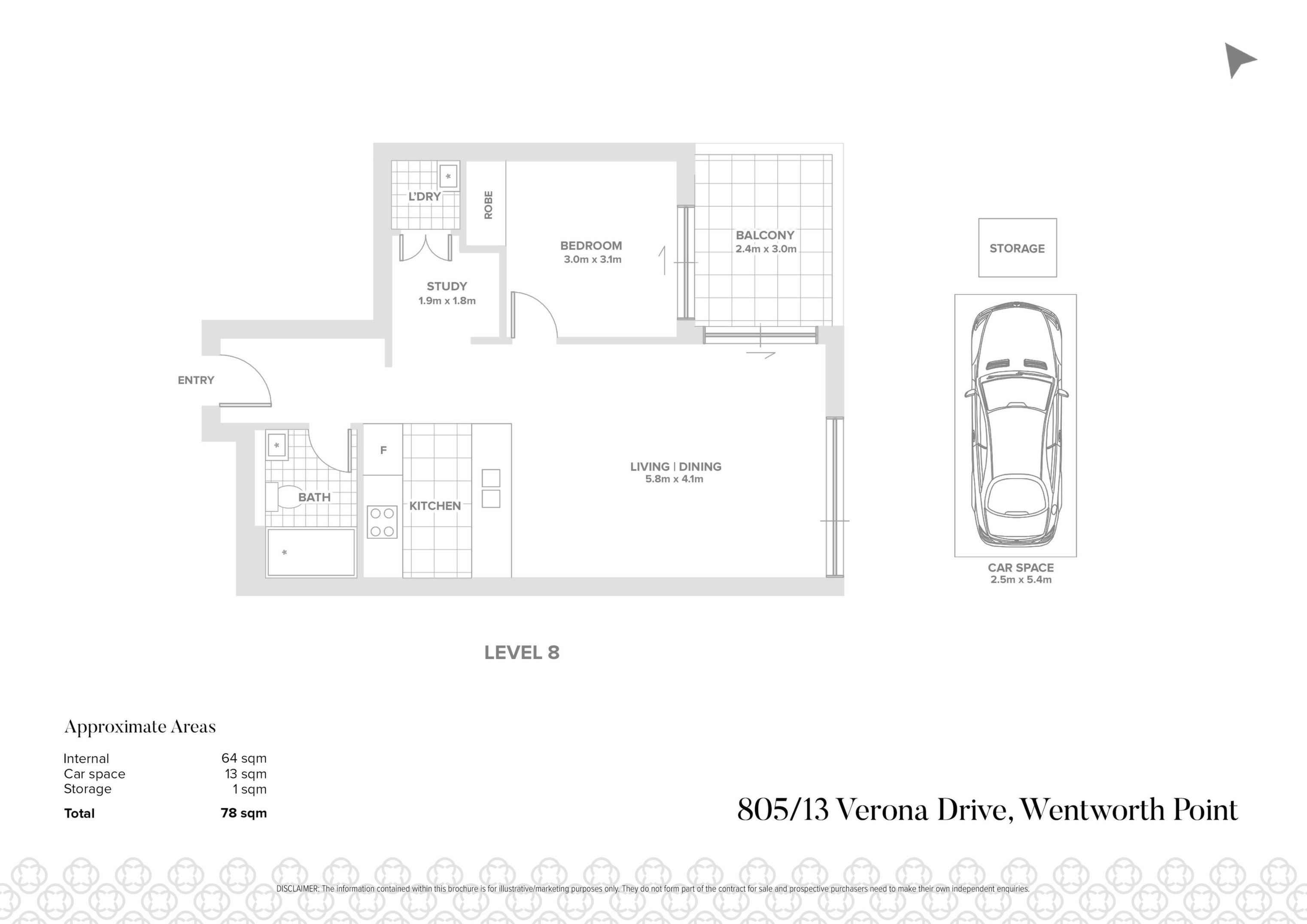 805/13 Verona Drive, Wentworth Point Sold by Chidiac Realty - floorplan