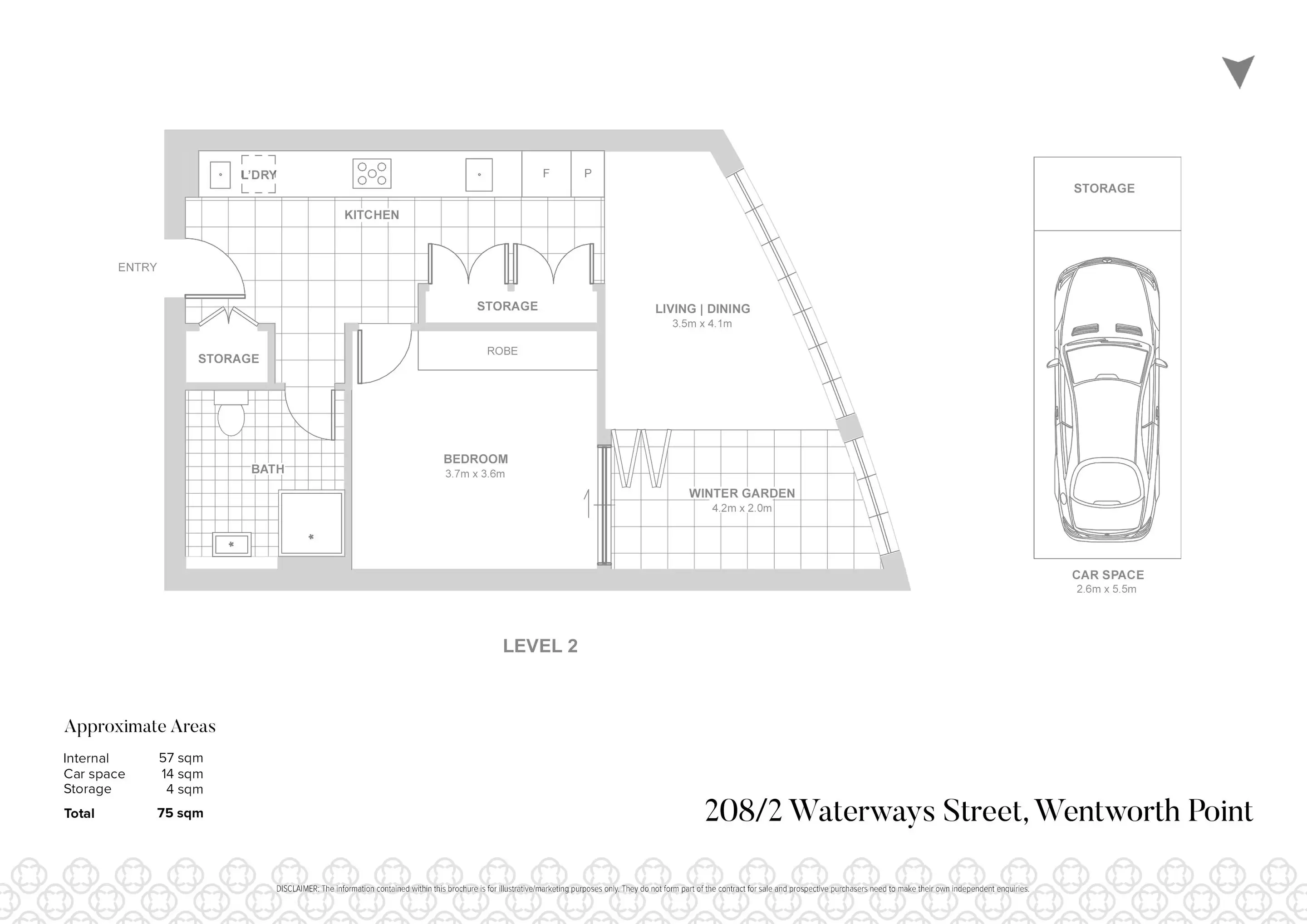 208/2 Waterways Street, Wentworth Point Sold by Chidiac Realty - floorplan