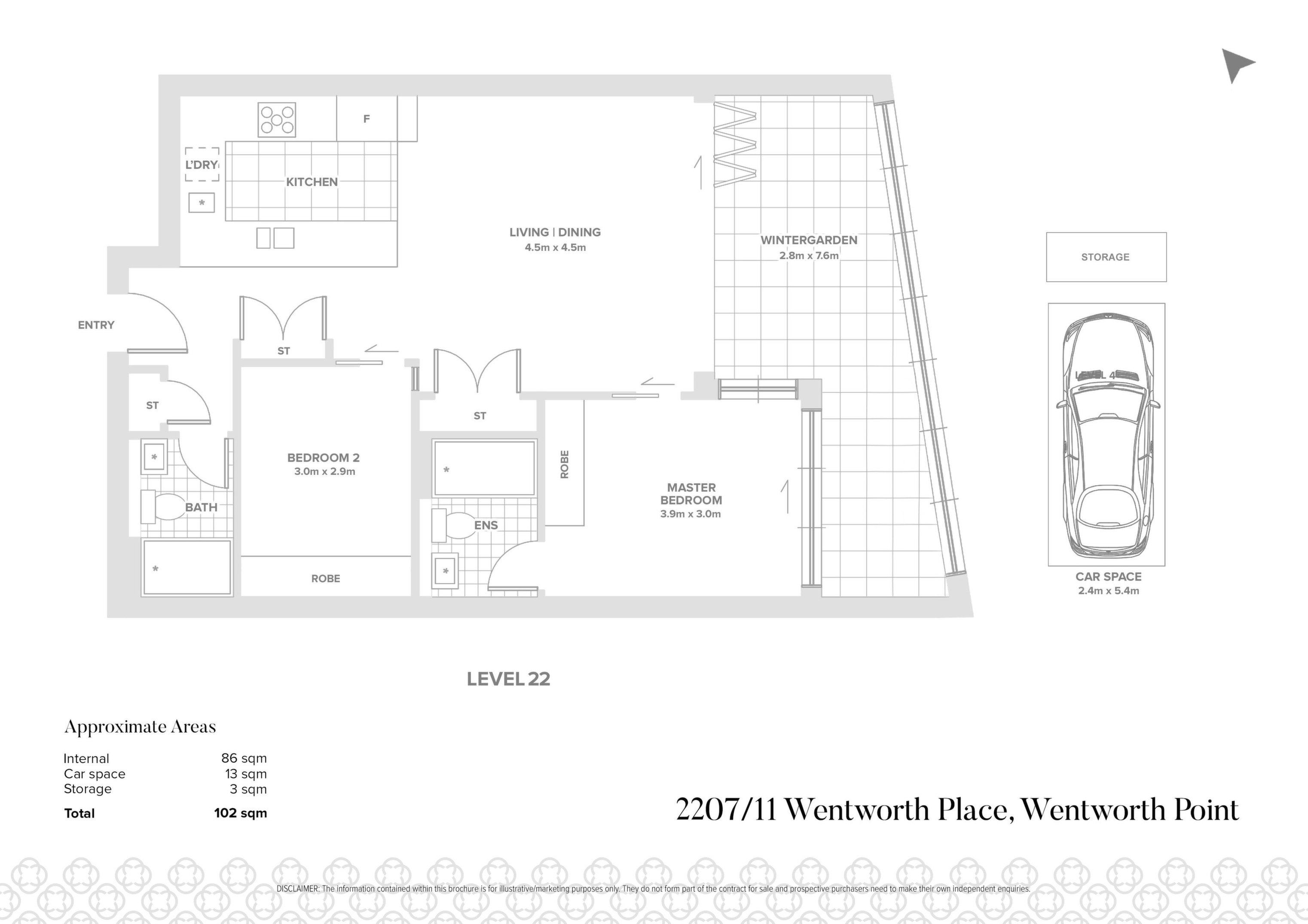 2207/11 Wentworth Place, Wentworth Point Sold by Chidiac Realty - floorplan