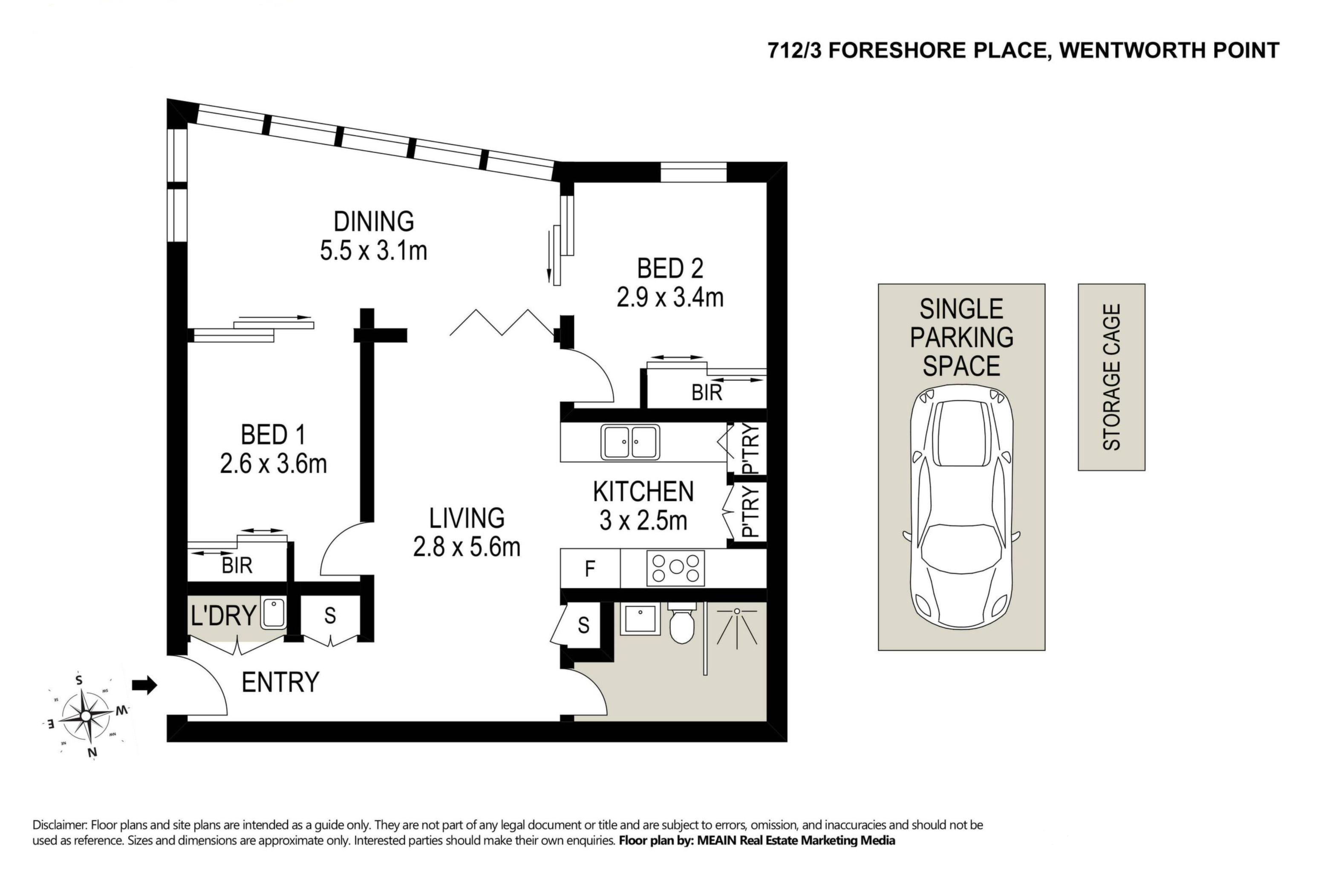 712/3 Foreshore Place, Wentworth Point Leased by Chidiac Realty - floorplan