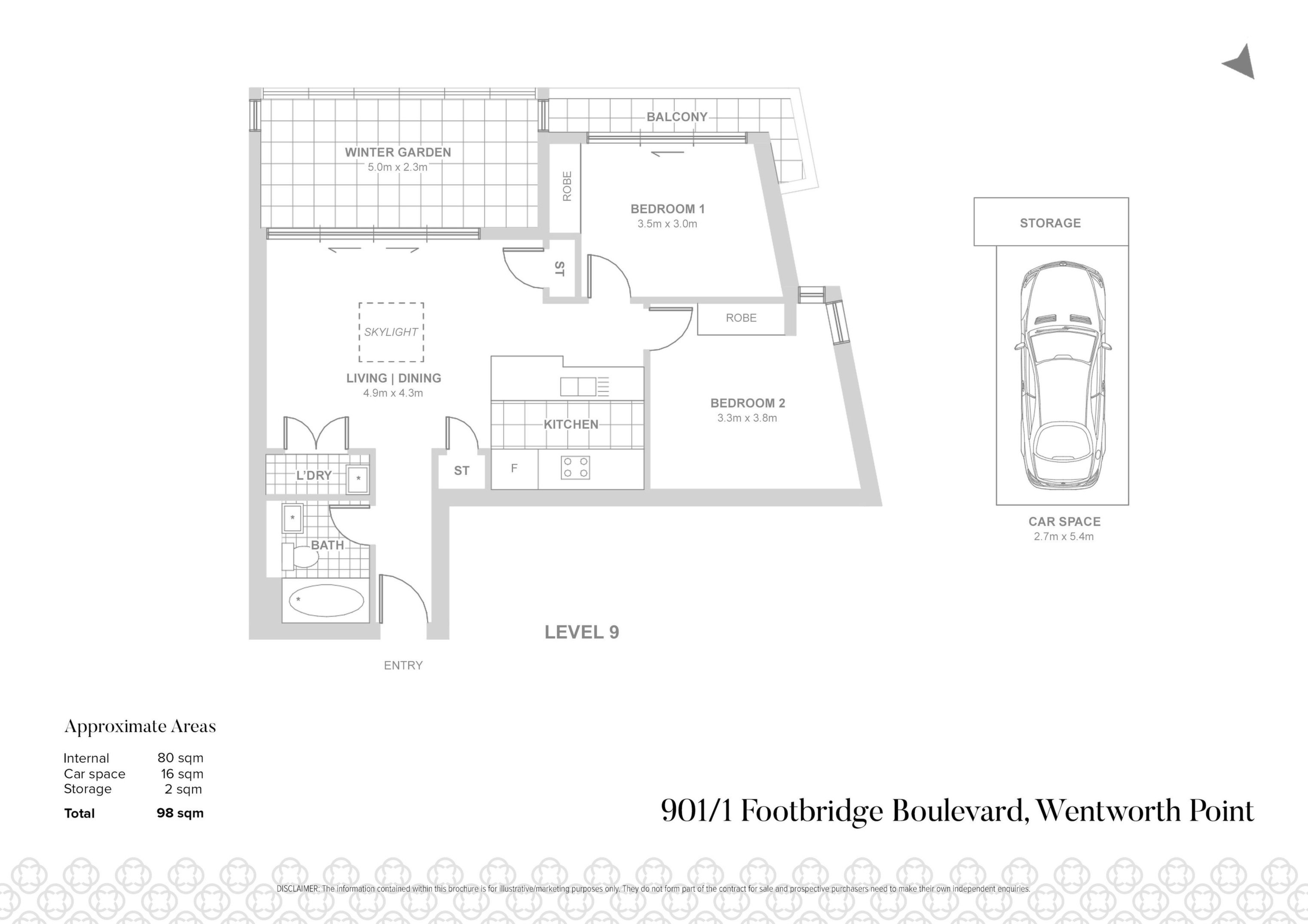 901/1 Footbridge Boulevard, Wentworth Point Sold by Chidiac Realty - floorplan
