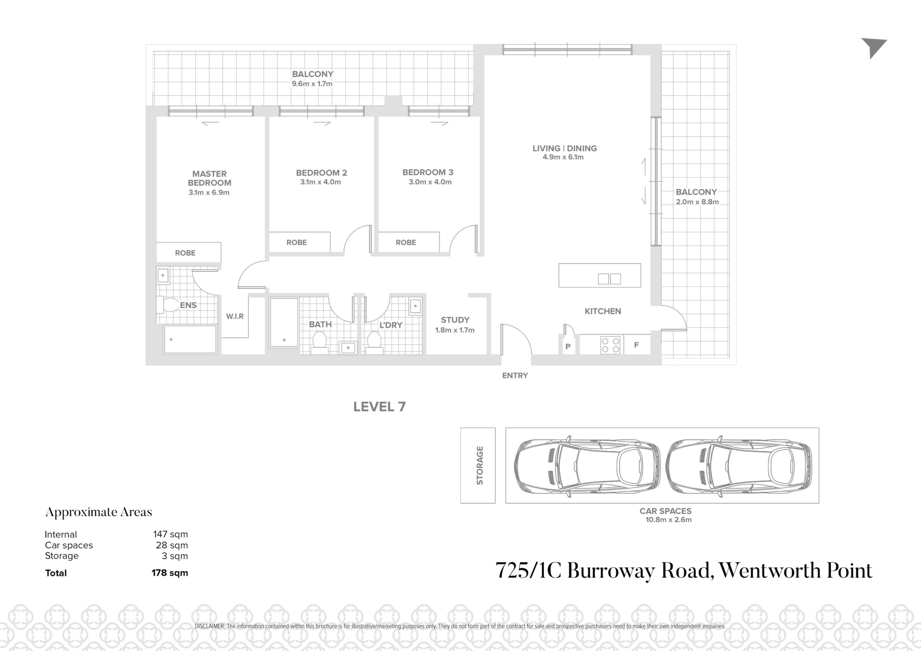725/1C Burroway Road, Wentworth Point Sold by Chidiac Realty - floorplan