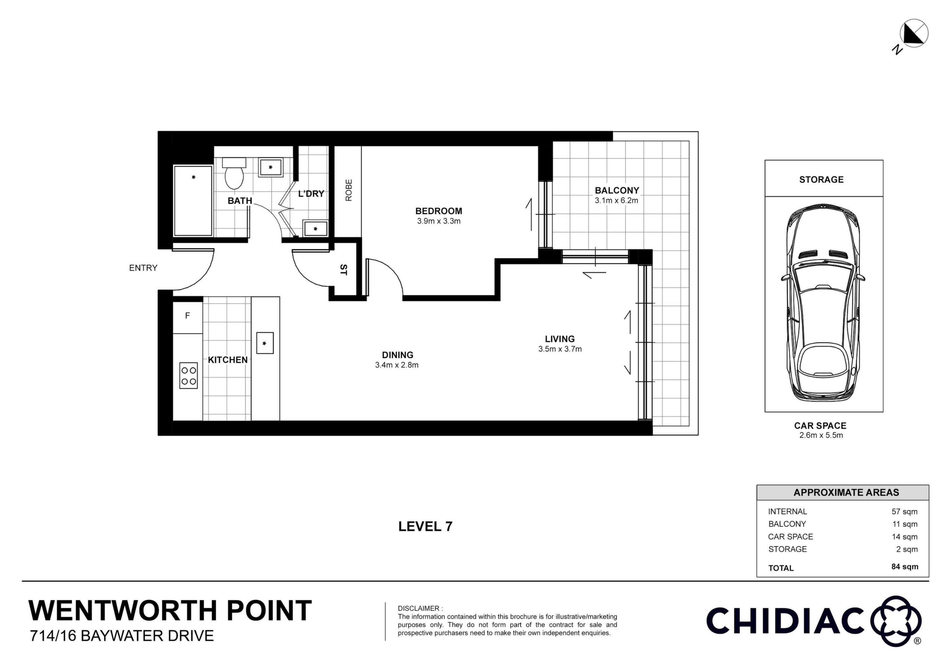 714/16 Baywater Drive, Wentworth Point Sold by Chidiac Realty - floorplan