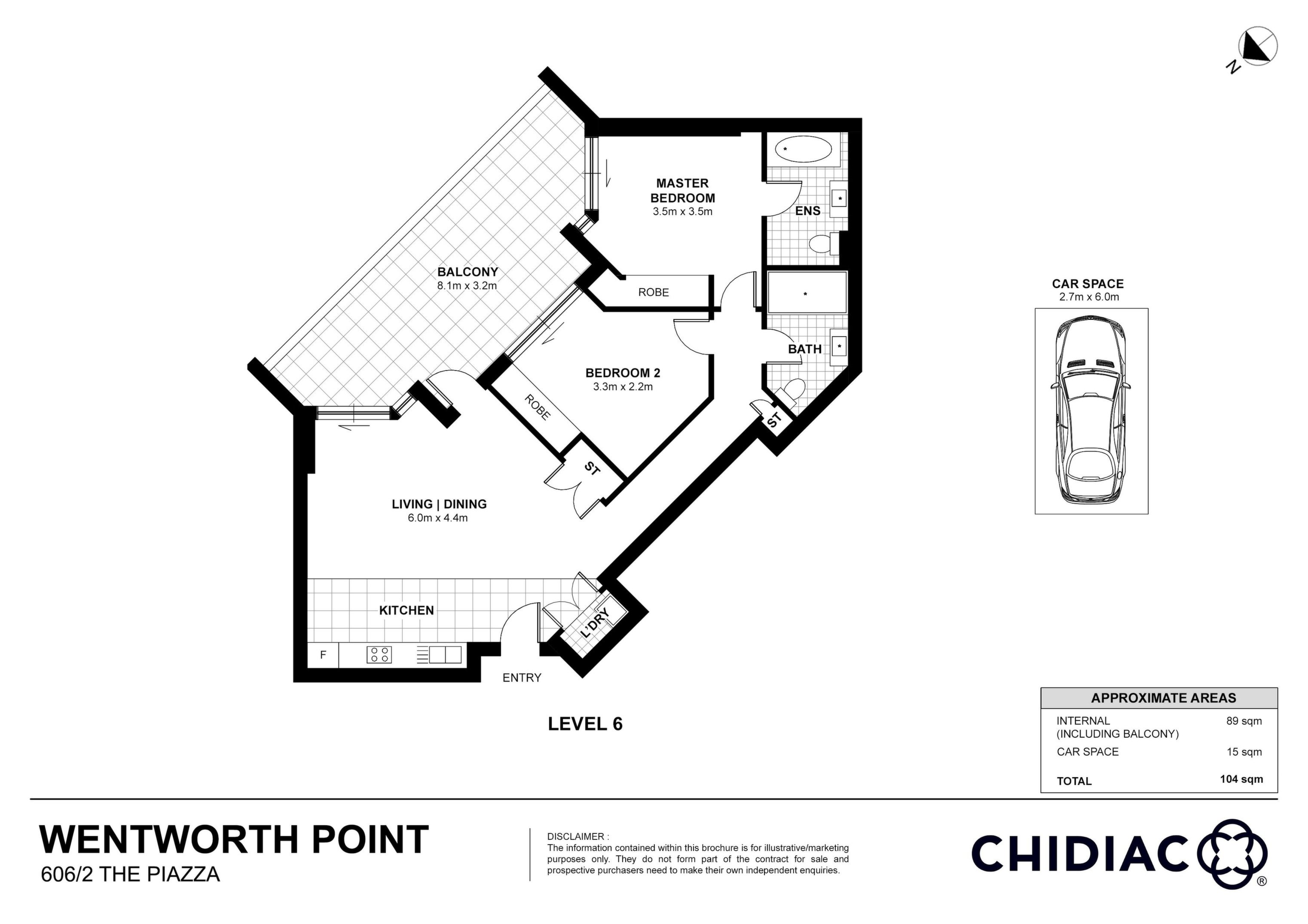 606/2 The Piazza, Wentworth Point Sold by Chidiac Realty - floorplan