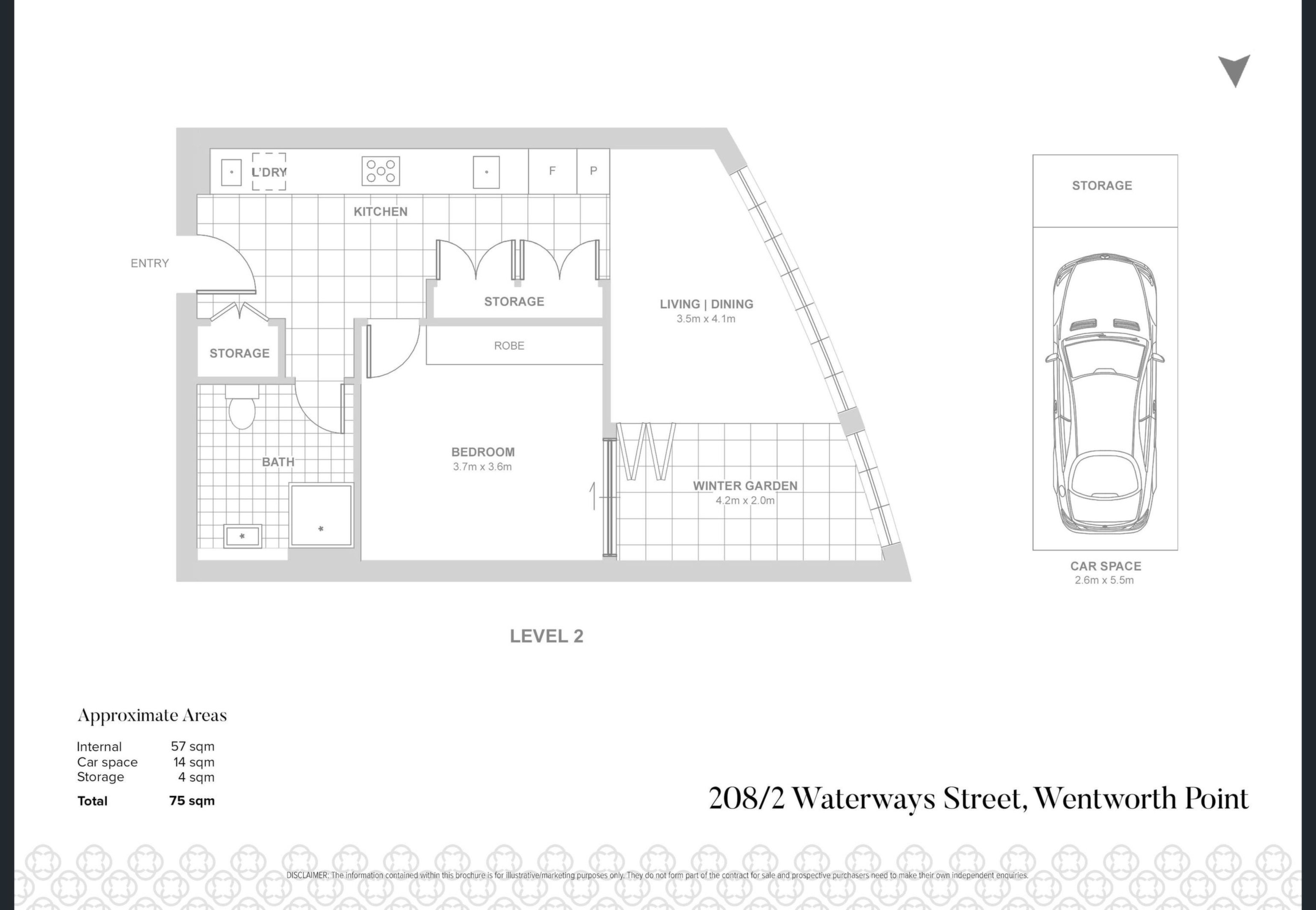 208/2 Waterways Street, Wentworth Point Leased by Chidiac Realty - floorplan