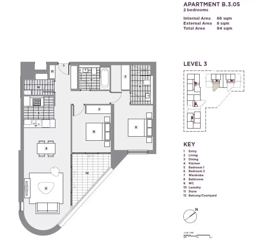 305/10 Savona Drive, Wentworth Point Leased by Chidiac Realty - floorplan