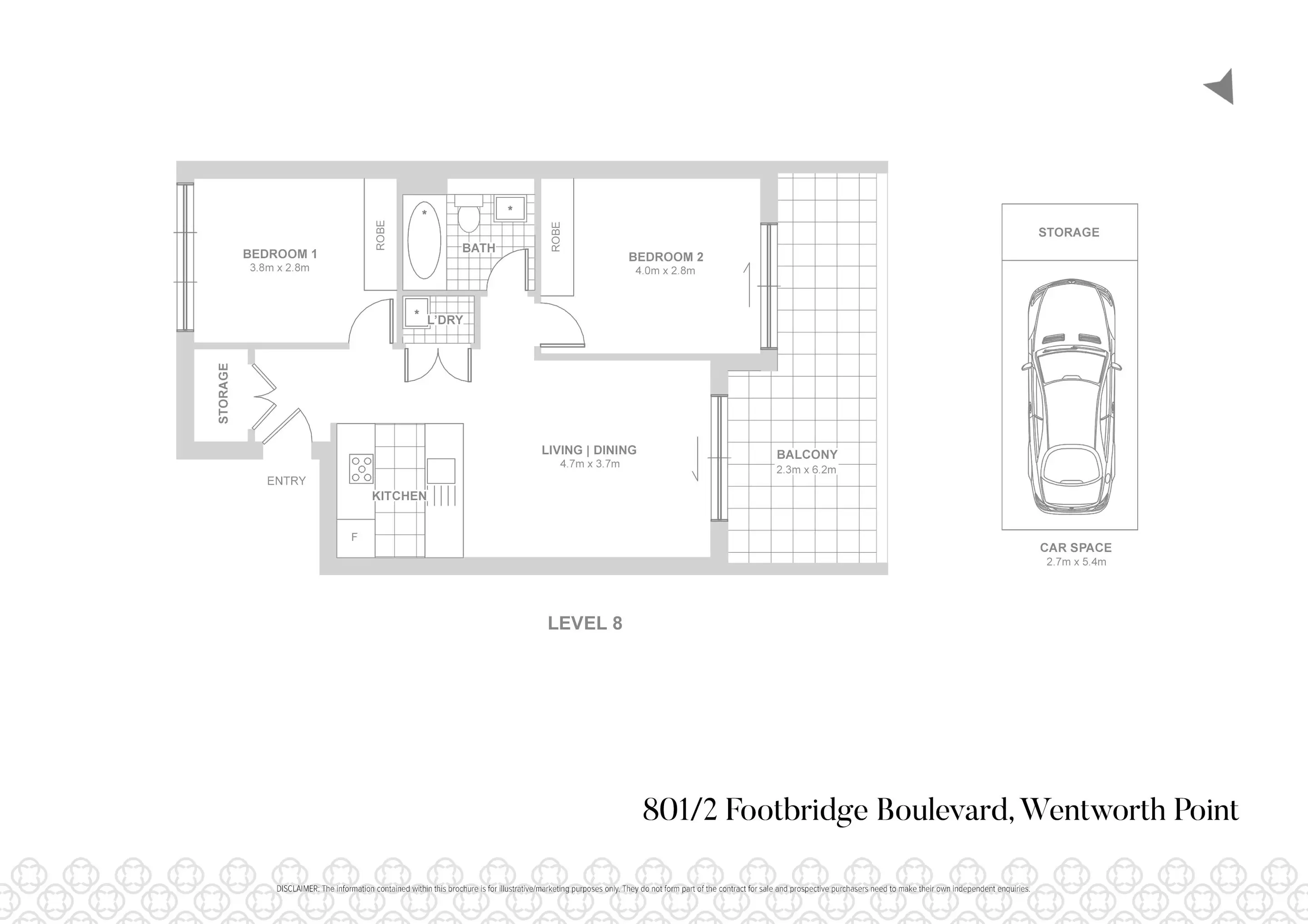 801/2 Footbridge Boulevard, Wentworth Point Leased by Chidiac Realty - floorplan