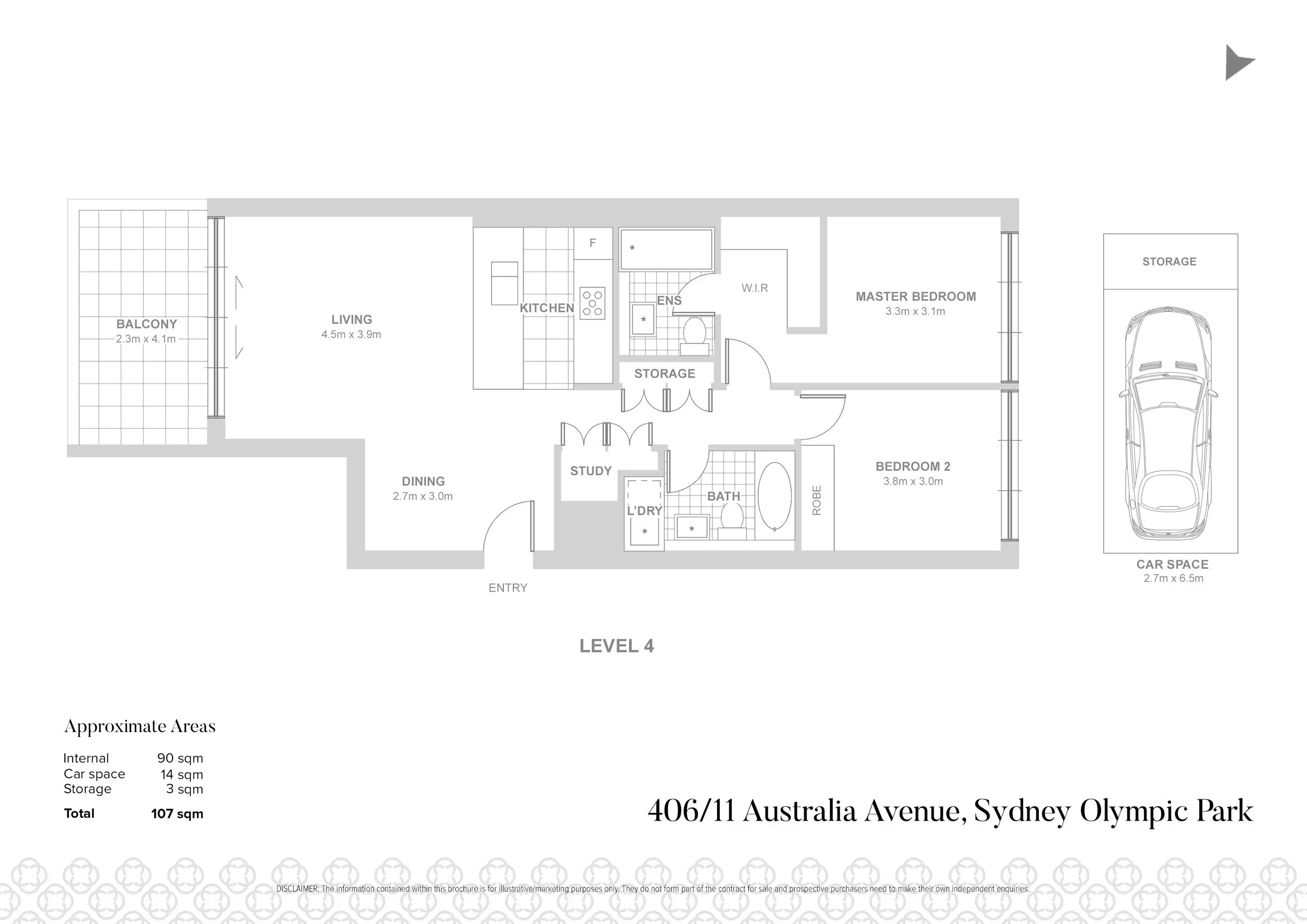 406/11 Australia Avenue, Sydney Olympic Park Leased by Chidiac Realty - floorplan