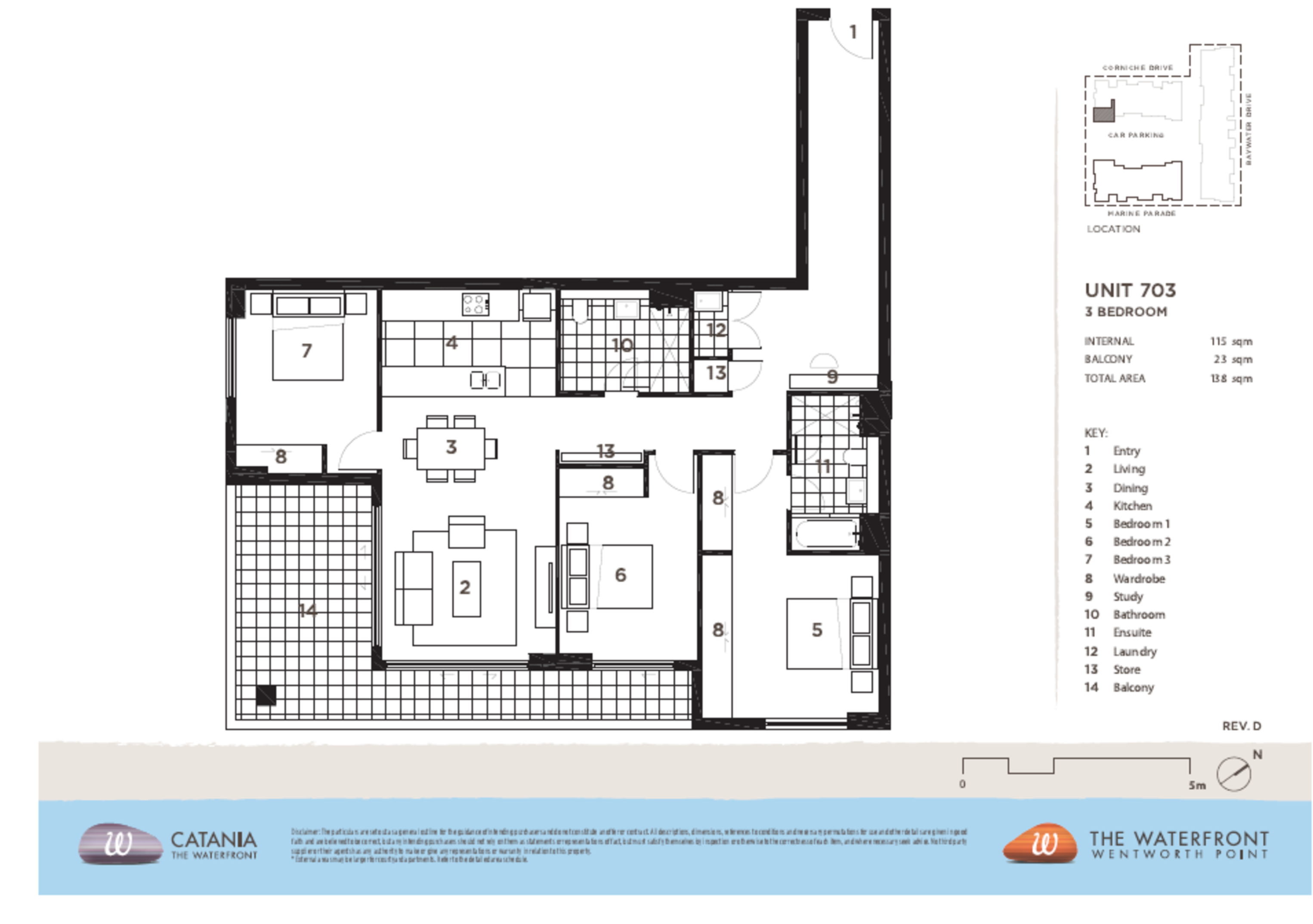 703/16 Corniche Drive, Wentworth Point Leased by Chidiac Realty - floorplan