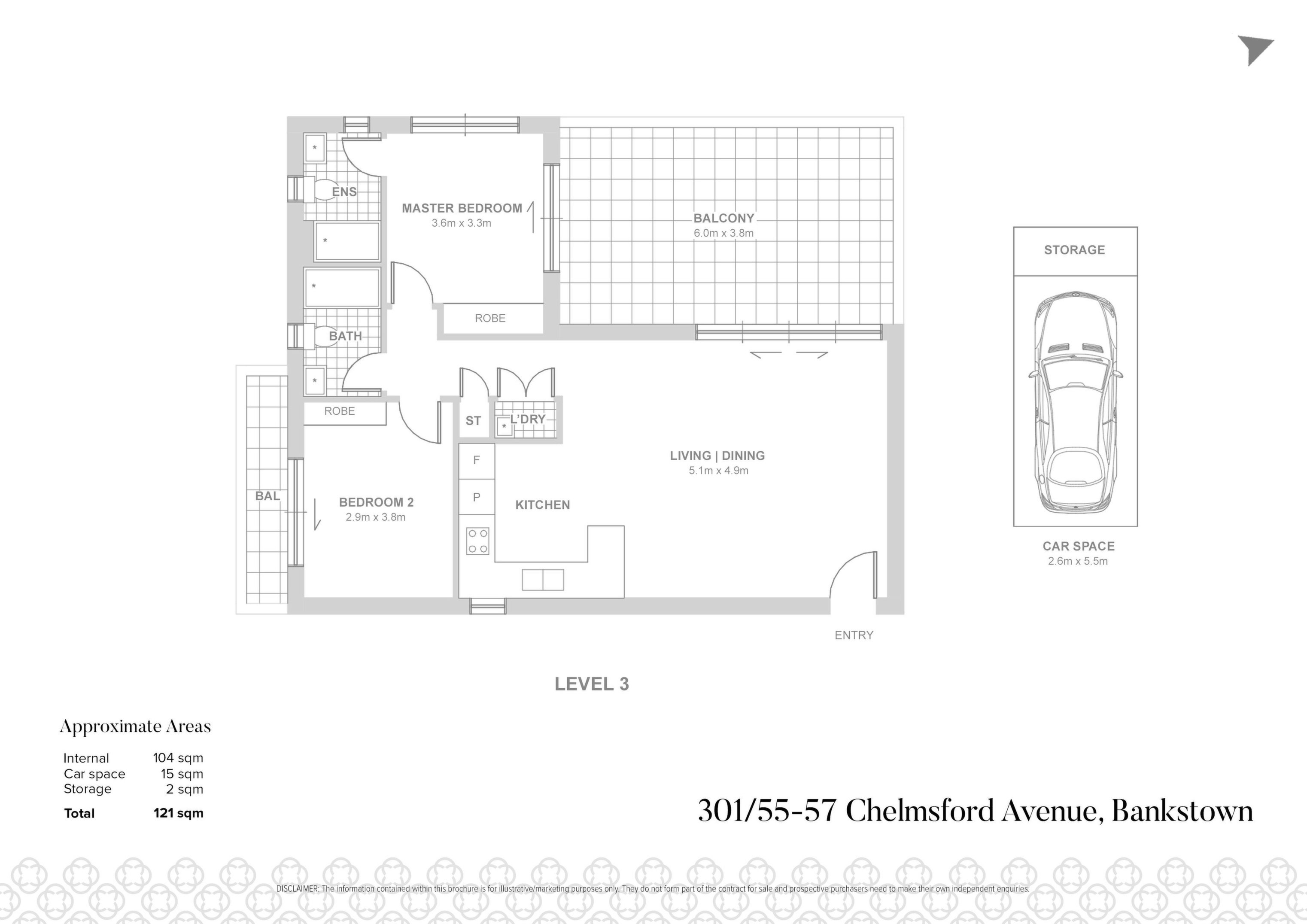 301/55-57 Chelmsford Avenue, Bankstown Sold by Chidiac Realty - floorplan