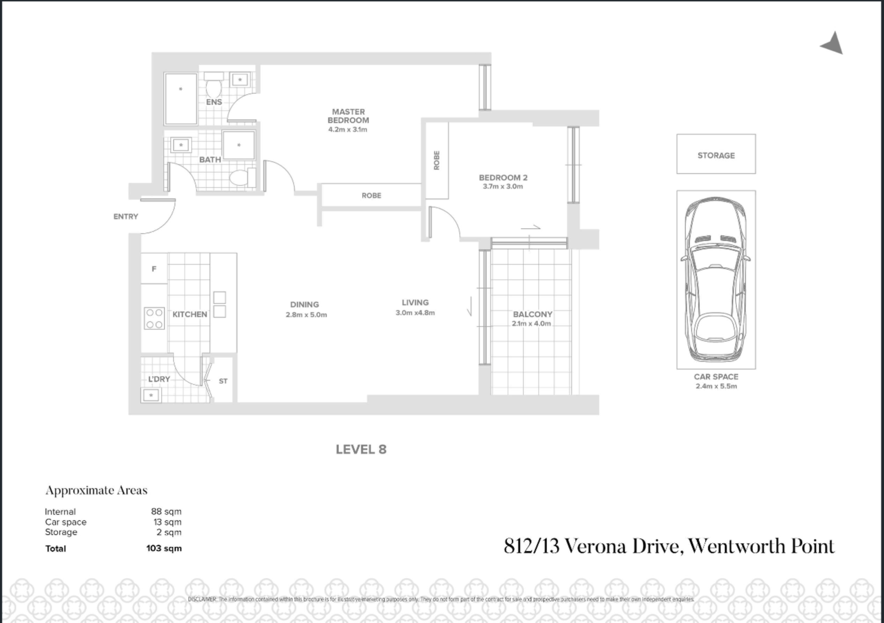 812/13 Verona Drive, Wentworth Point Leased by Chidiac Realty - floorplan