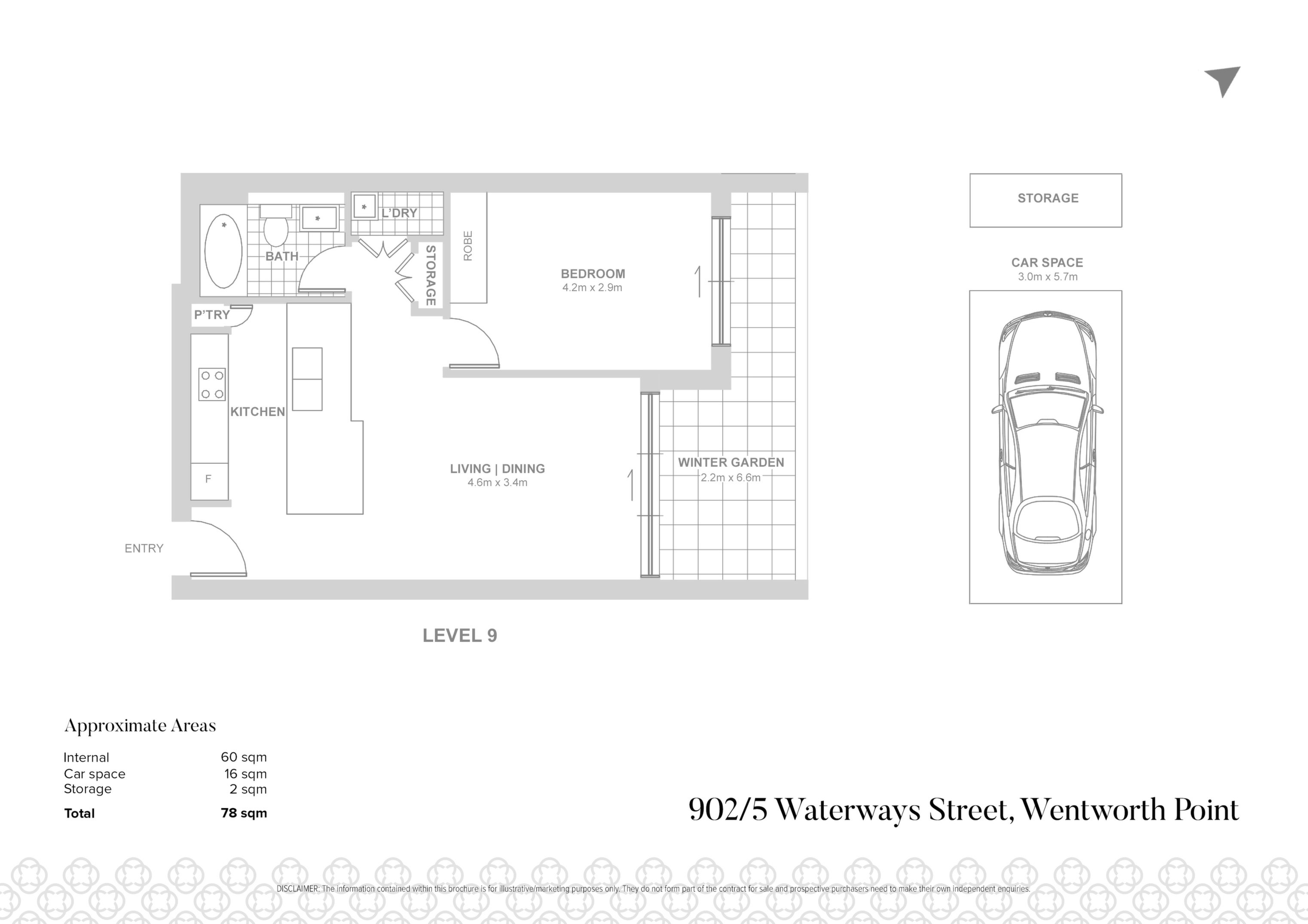 902/5 Waterways Street, Wentworth Point Leased by Chidiac Realty - floorplan