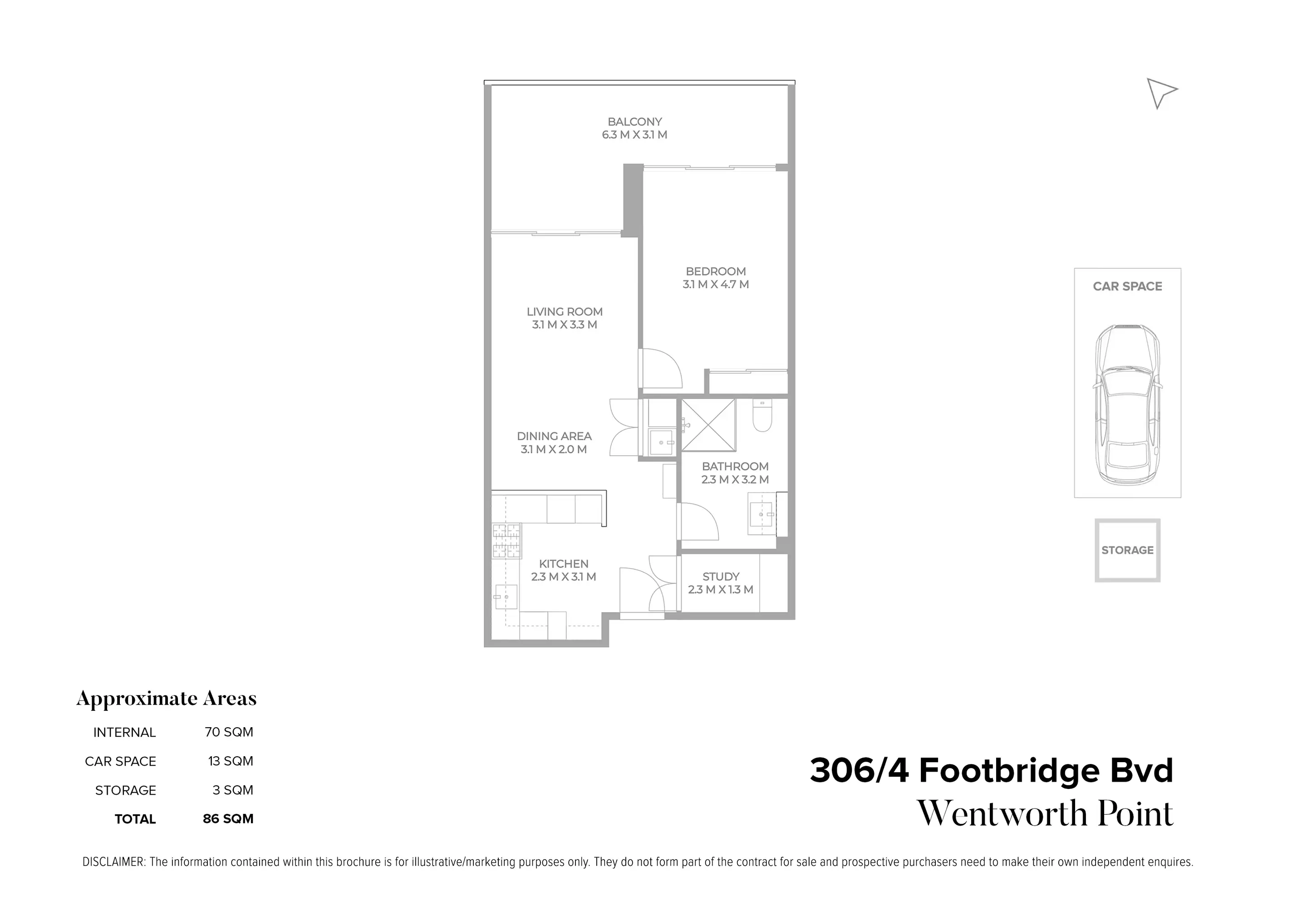 306/4 Footbridge Boulevard, Wentworth Point Leased by Chidiac Realty - floorplan