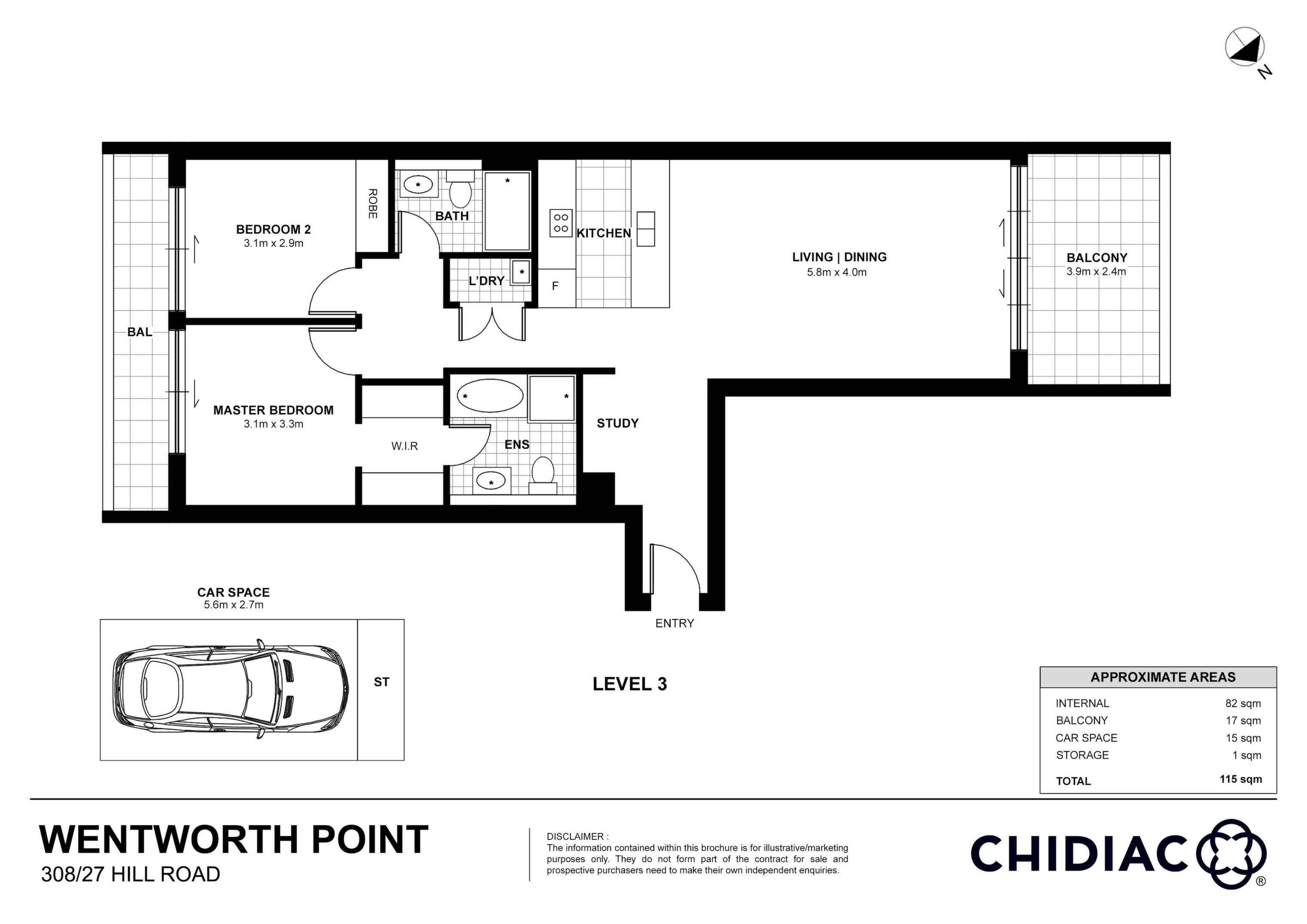 308/27 Hill Road, Wentworth Point Sold by Chidiac Realty - floorplan