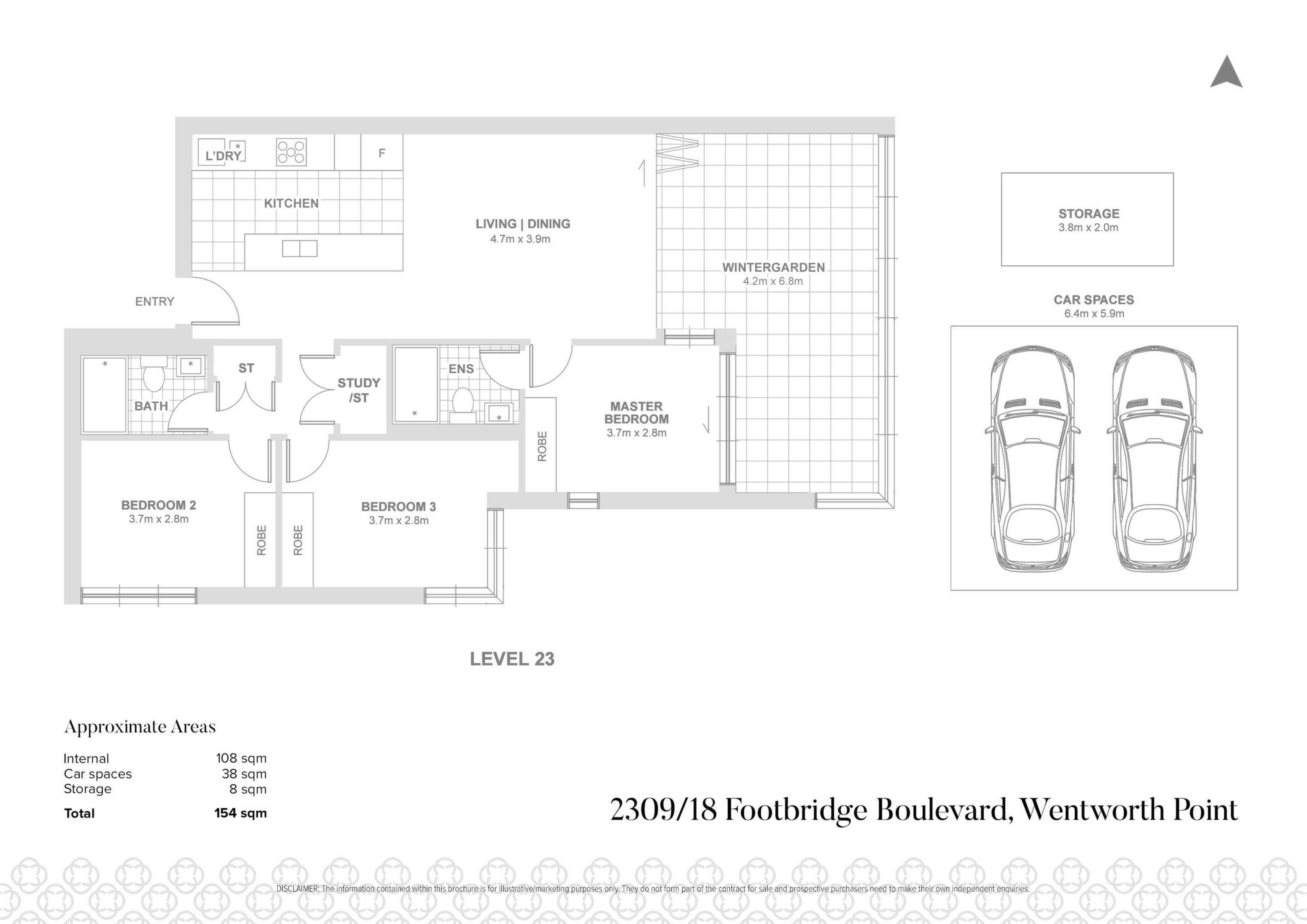 2309/18 Footbridge Boulevard, Wentworth Point Sold by Chidiac Realty - floorplan