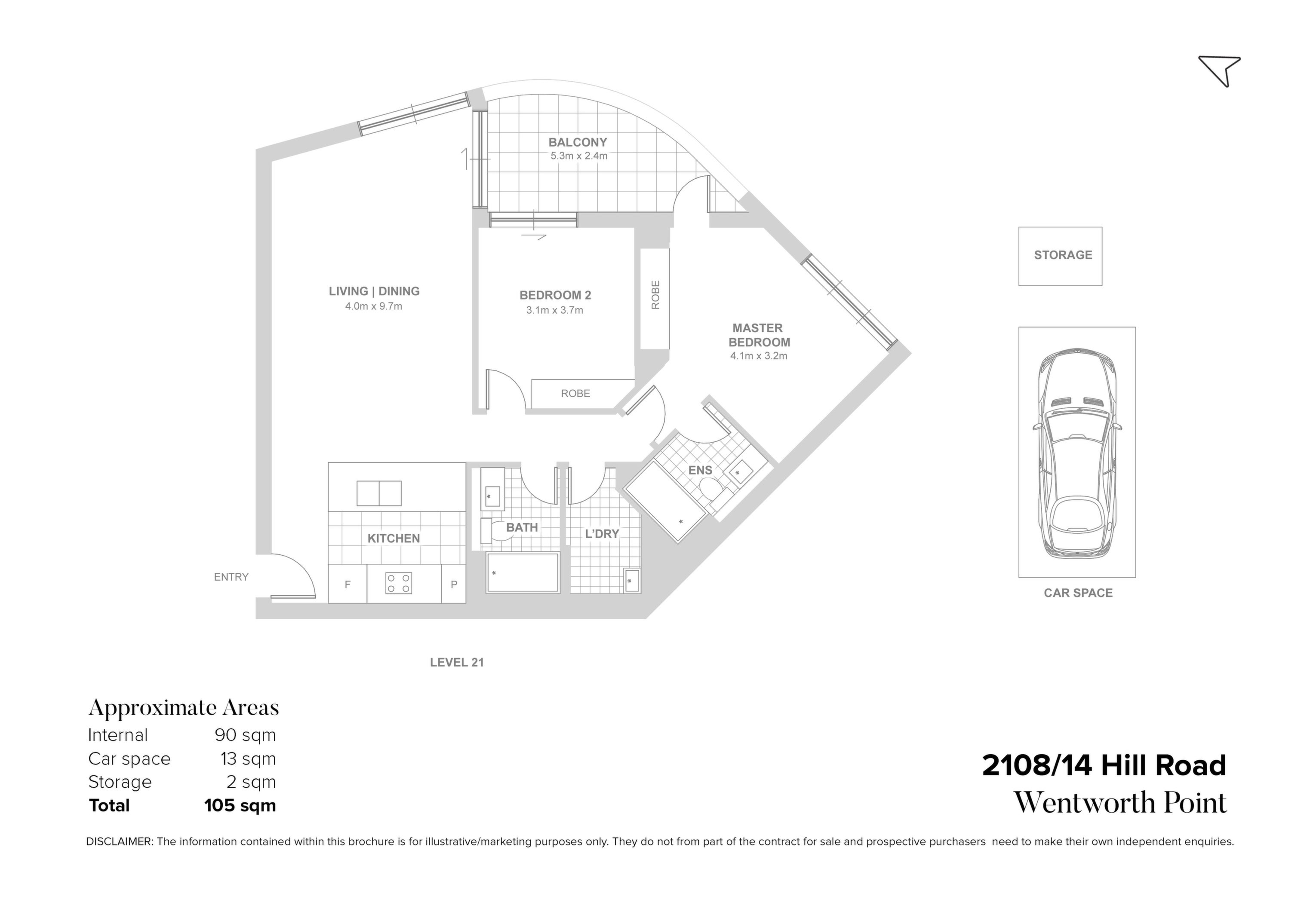 2108/14 Hill Road, Wentworth Point Sold by Chidiac Realty - floorplan