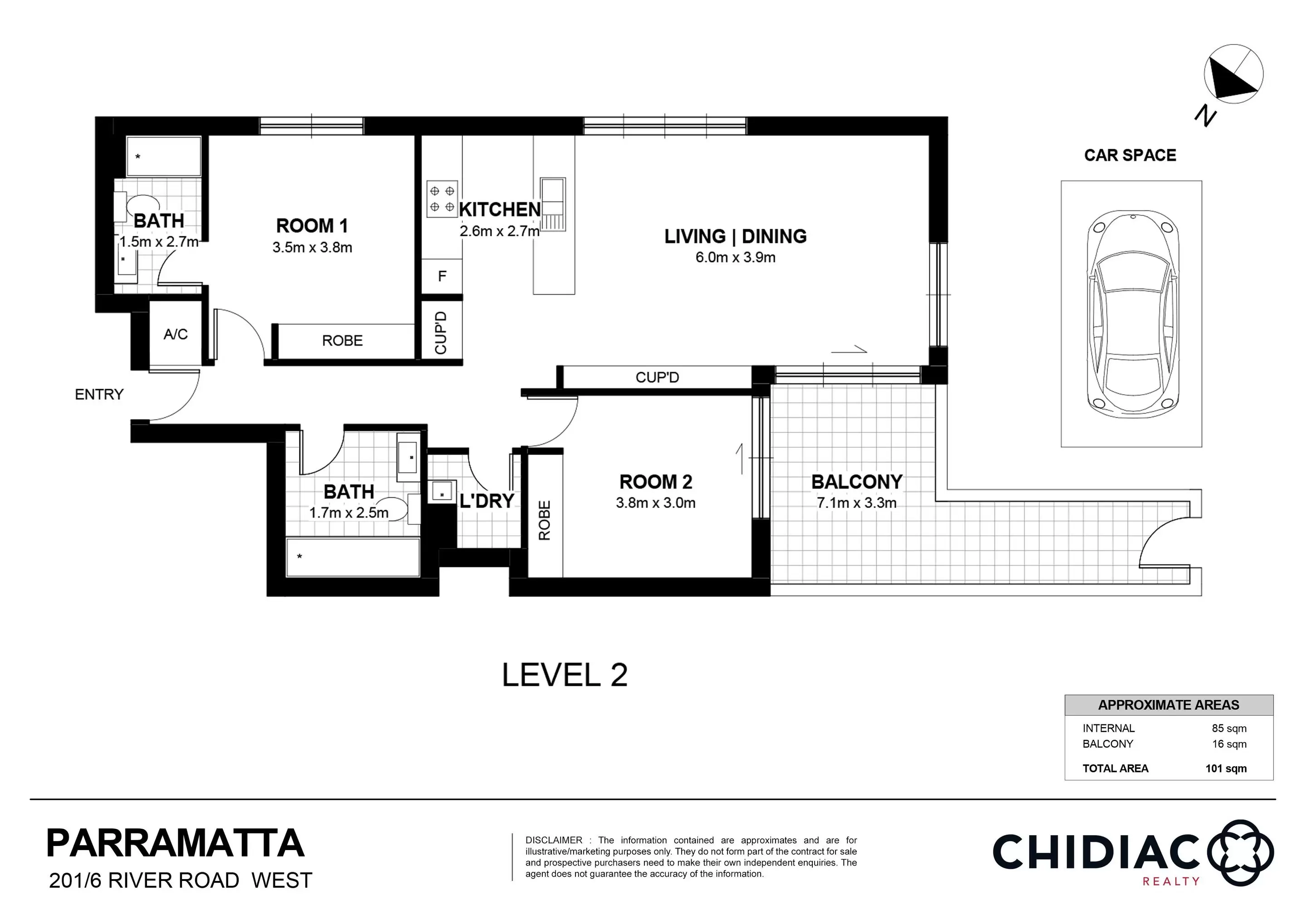 201/6 River Road West, Parramatta Leased by Chidiac Realty - floorplan