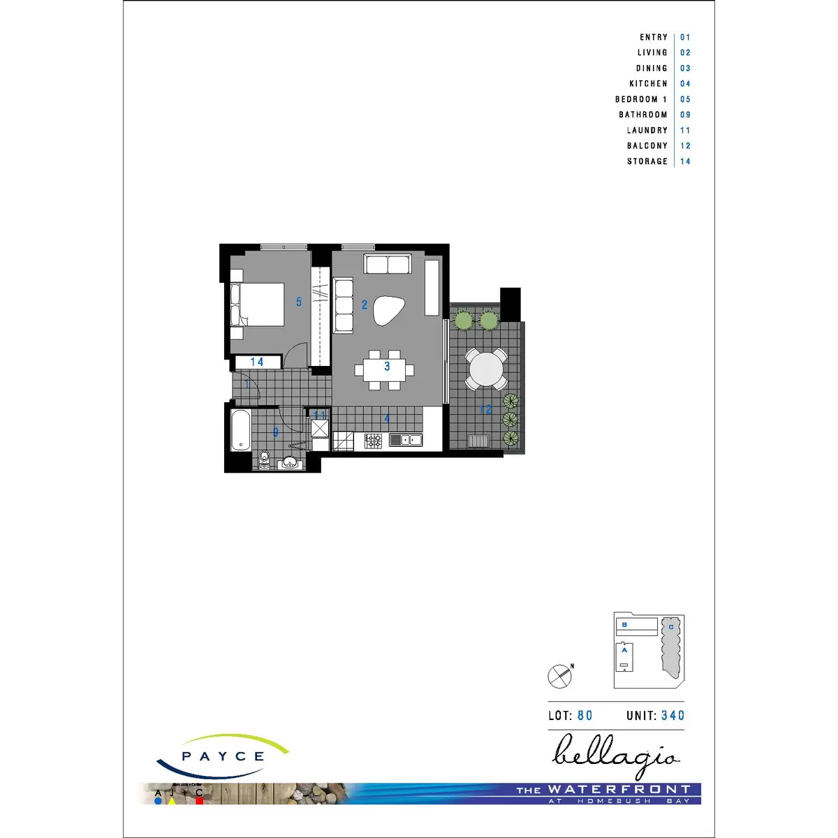 340/46 Baywater Drive, Wentworth Point Leased by Chidiac Realty - floorplan