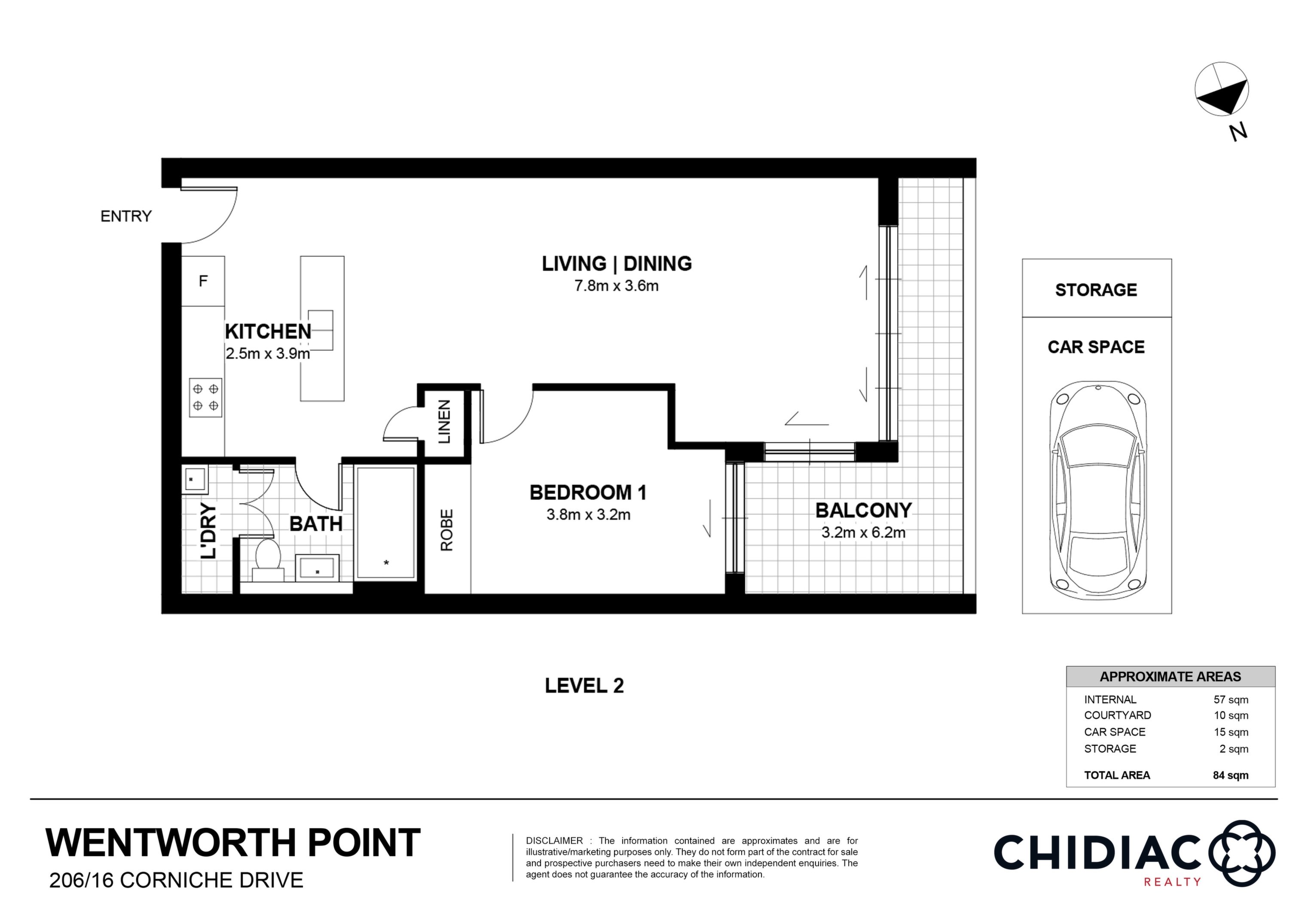 206/16 Corniche Drive, Wentworth Point Leased by Chidiac Realty - floorplan