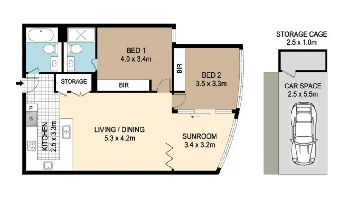 406/2 Waterways Street, Wentworth Point Leased by Chidiac Realty - floorplan