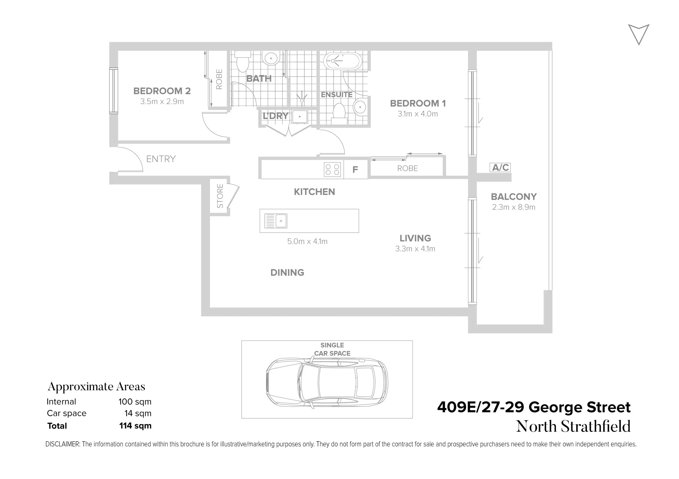 E409/27-29 George Street, North Strathfield Sold by Chidiac Realty - floorplan