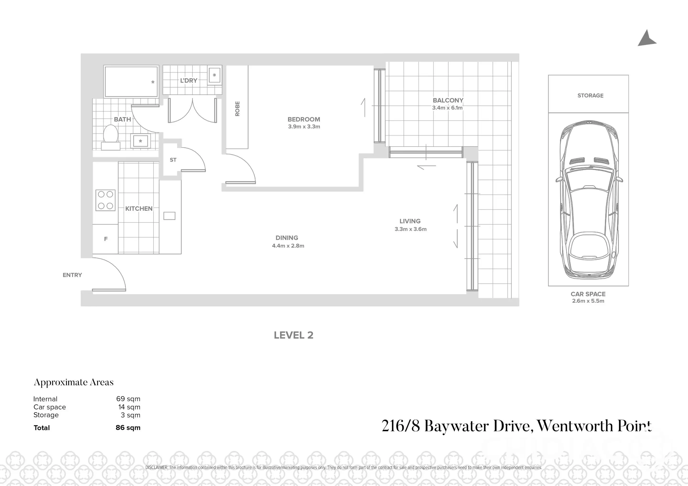 216/8 Baywater Drive, Wentworth Point Leased by Chidiac Realty - floorplan