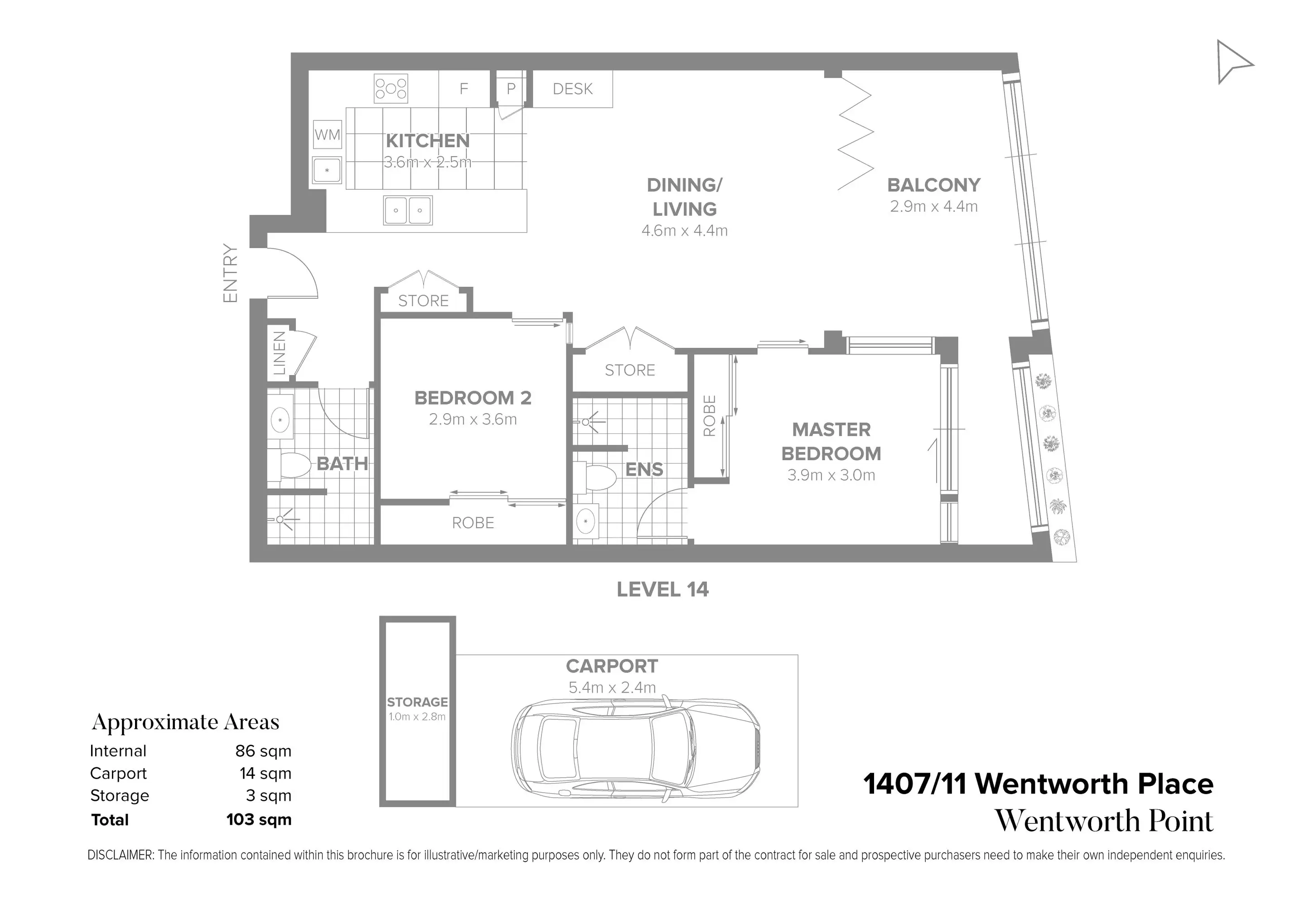 1407/11 Wentworth Place, Wentworth Point Sold by Chidiac Realty - floorplan