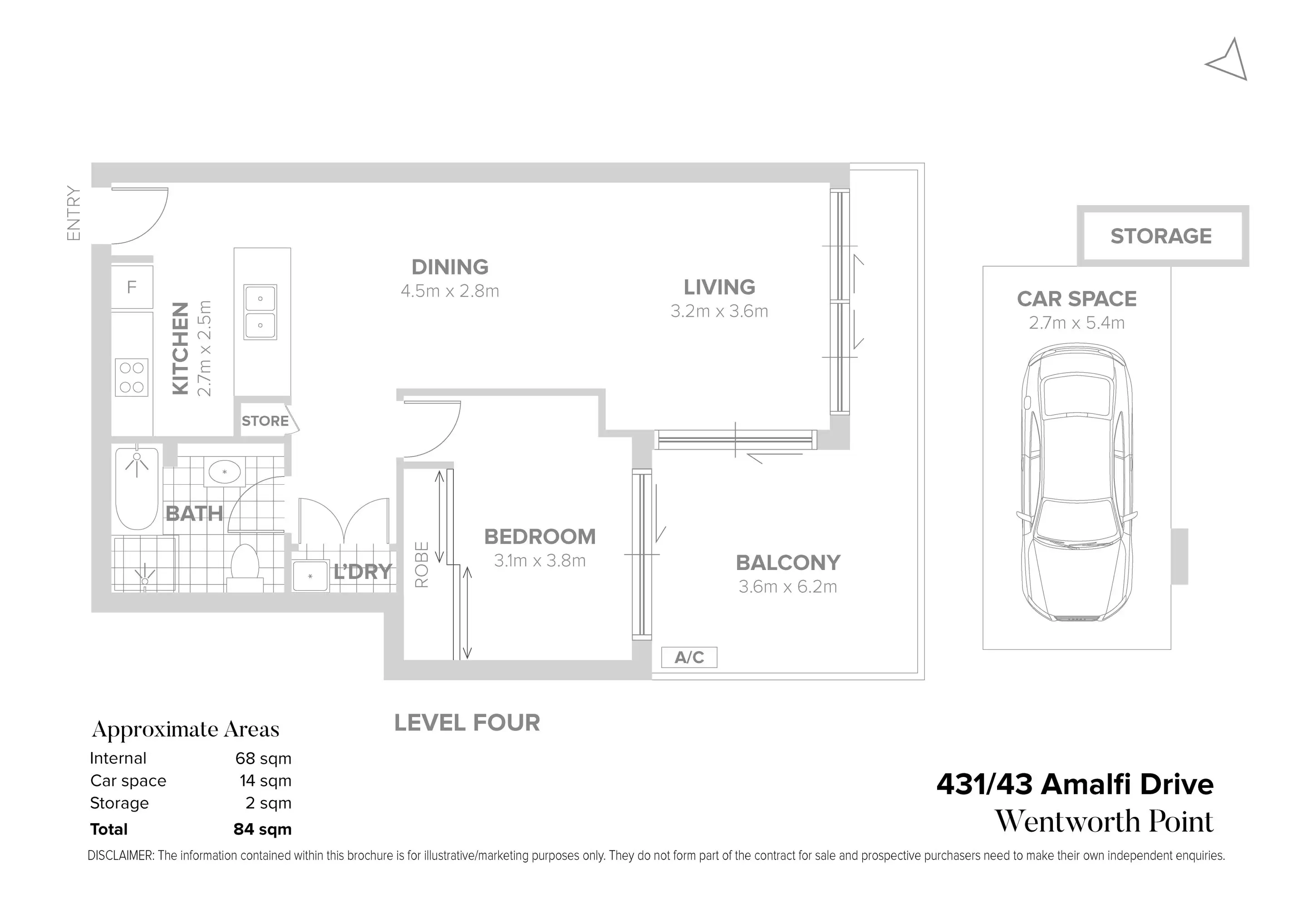 431/43 Amalfi Drive, Wentworth Point Sold by Chidiac Realty - floorplan