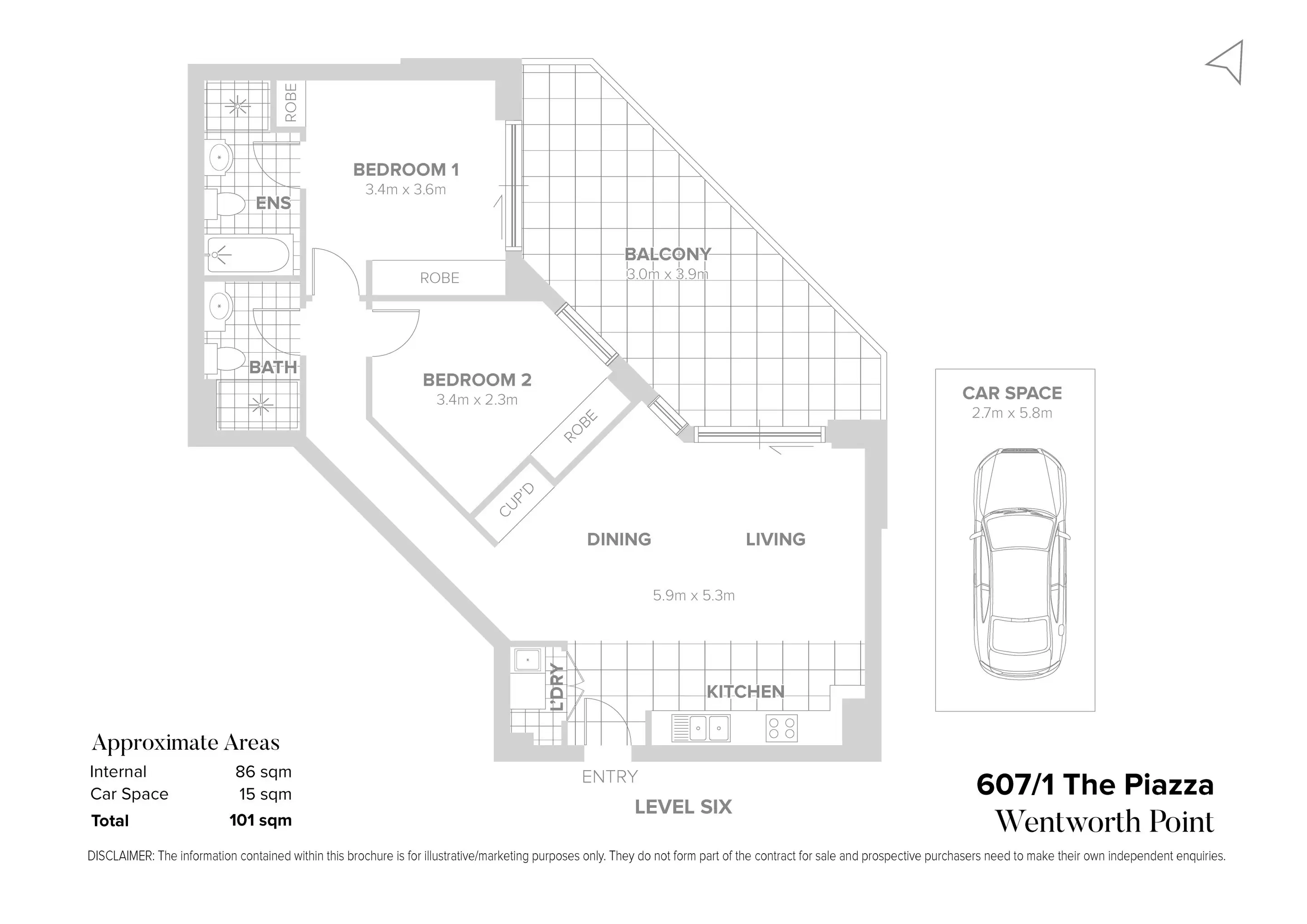 607/1 The Piazza, Wentworth Point Sold by Chidiac Realty - floorplan