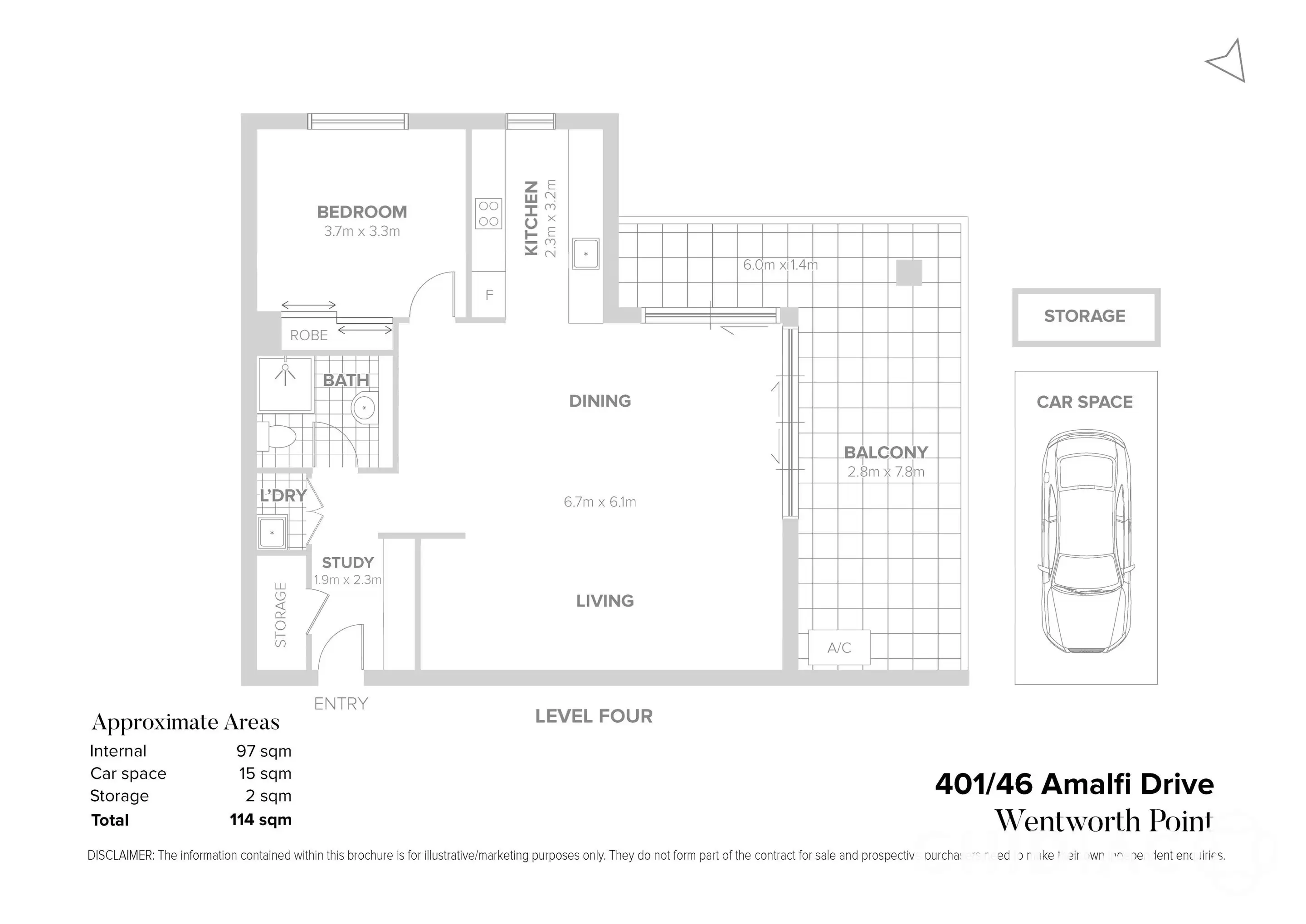 401/46 Amalfi Drive, Wentworth Point Leased by Chidiac Realty - floorplan