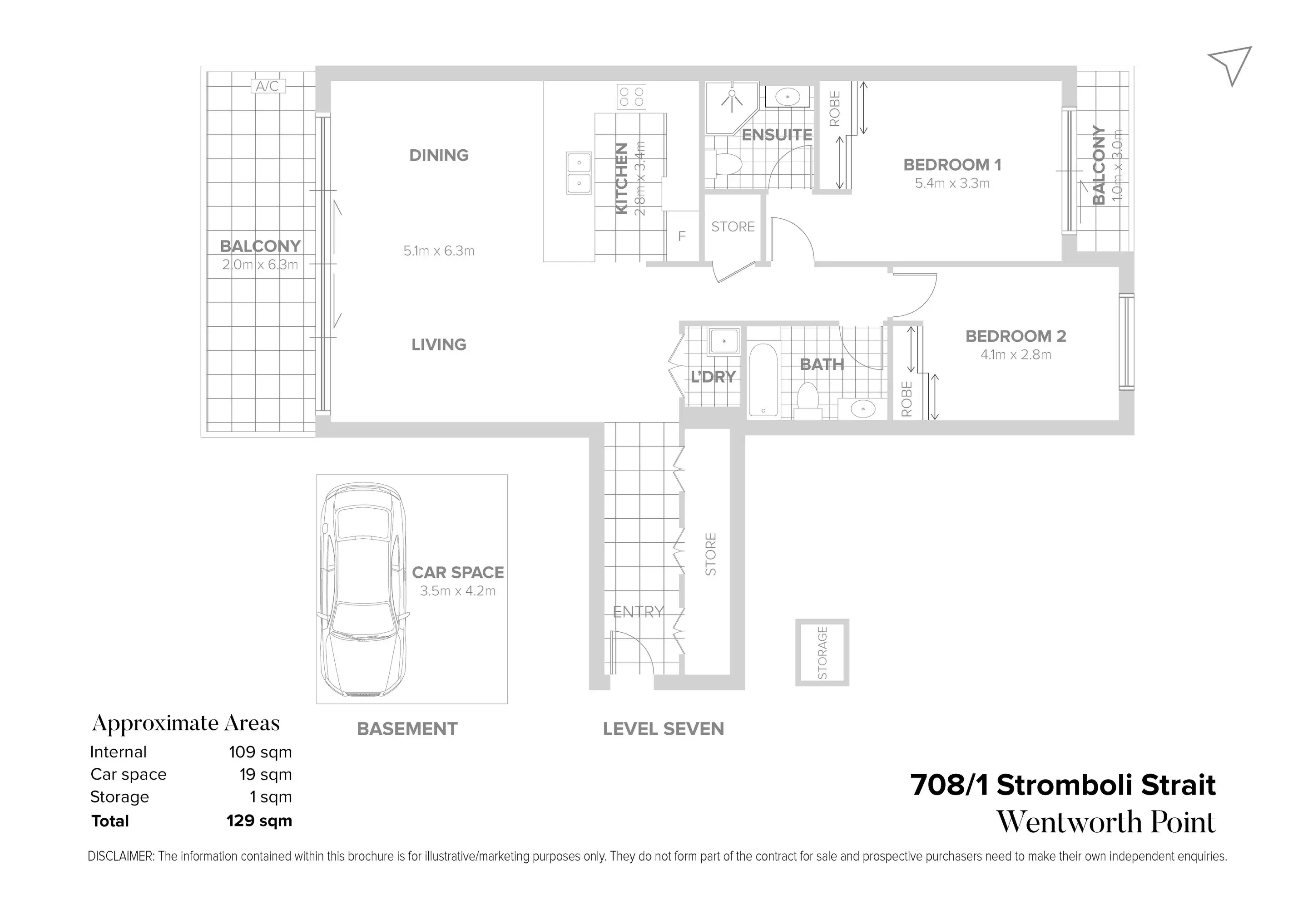 708/1 Stromboli Strait, Wentworth Point Sold by Chidiac Realty - floorplan