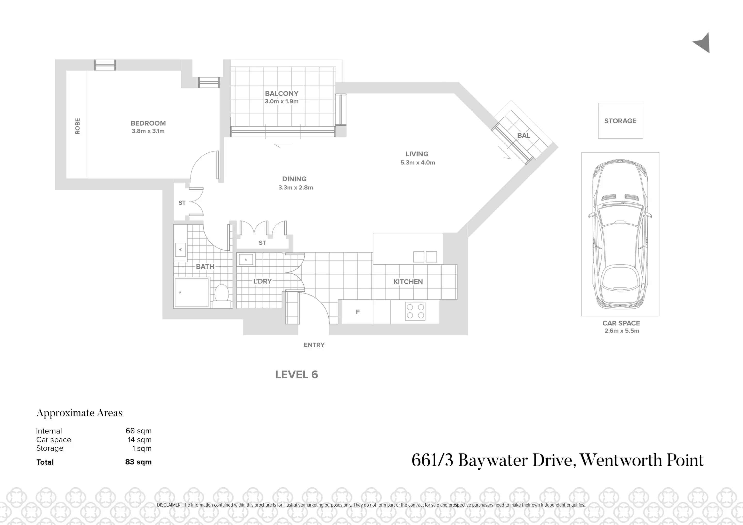 661/3 Baywater Drive, Wentworth Point Leased by Chidiac Realty - floorplan