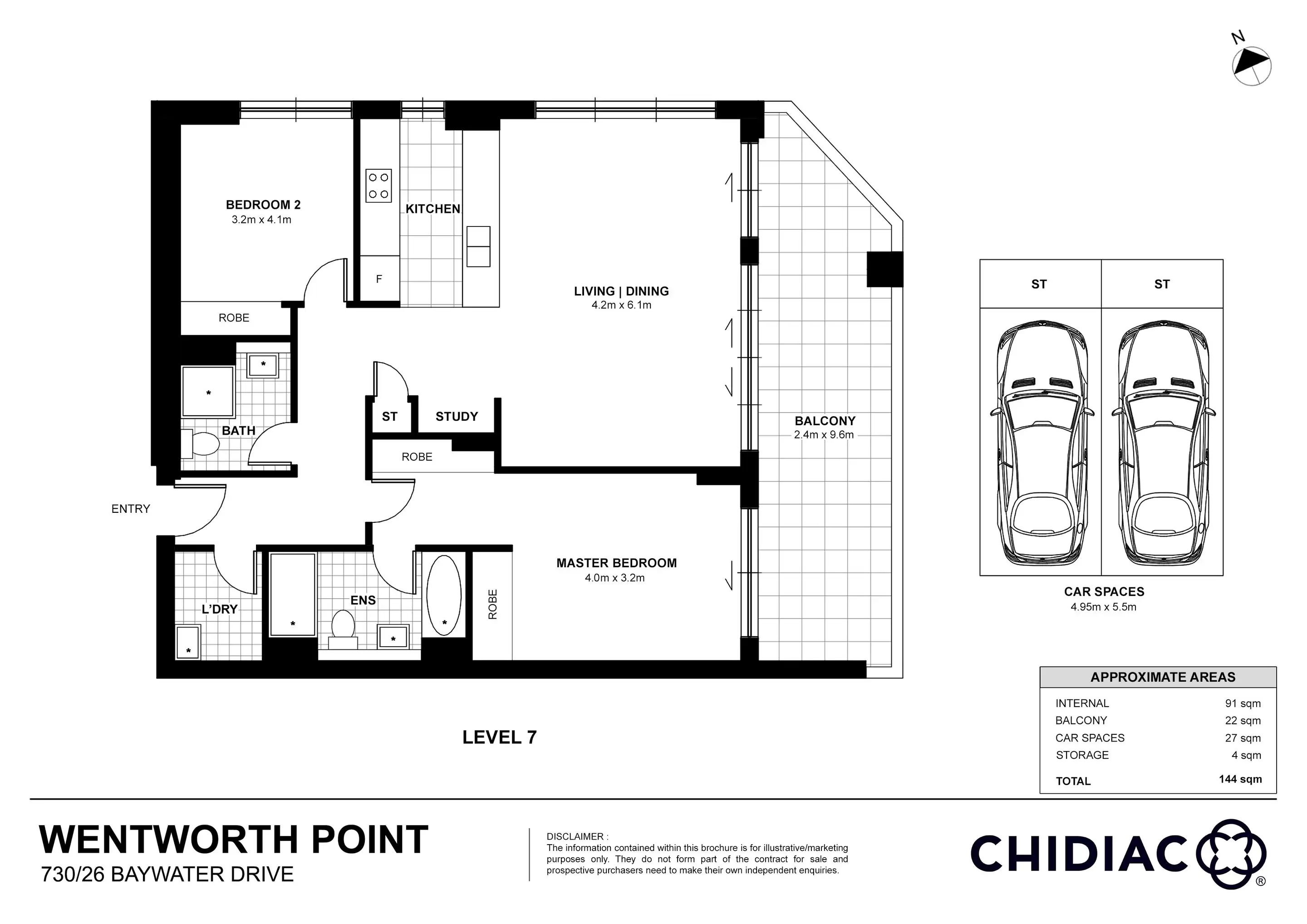 730/26 Baywater Drive, Wentworth Point Leased by Chidiac Realty - floorplan