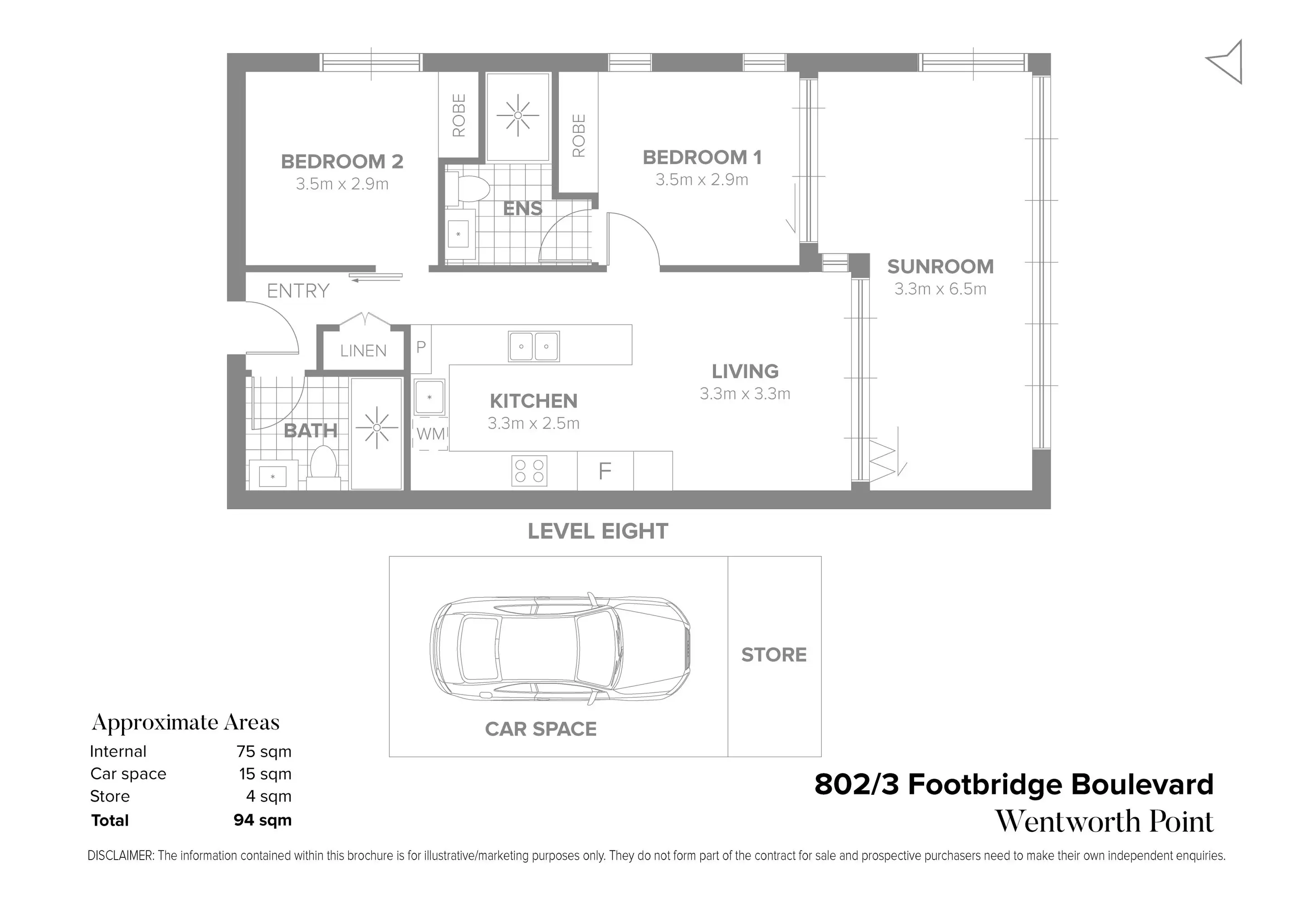802/3 Footbridge Boulevard, Wentworth Point Sold by Chidiac Realty - floorplan