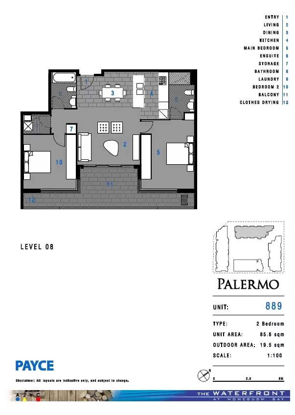 889/33 Hill Road, Wentworth Point Leased by Chidiac Realty - floorplan