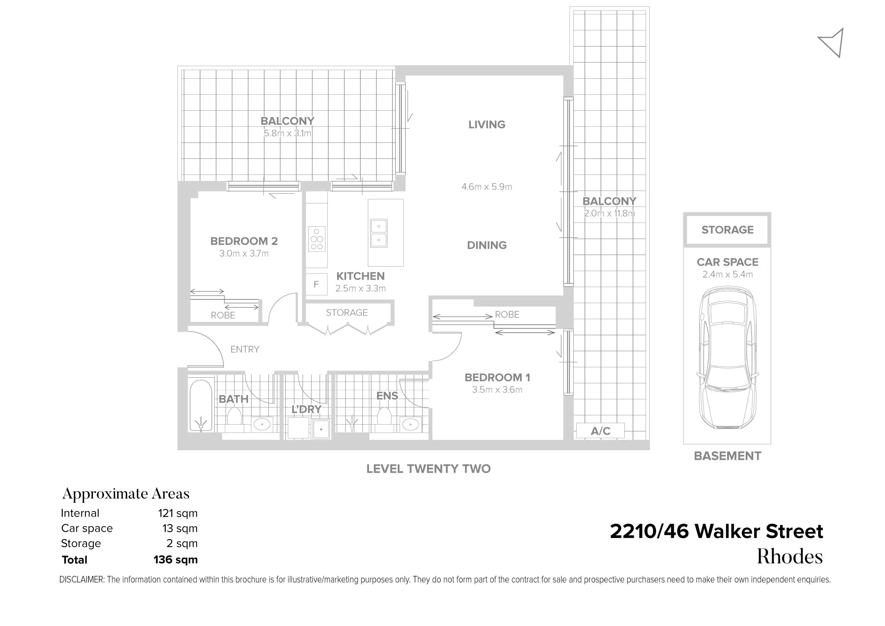 2210/46 Walker Street, Rhodes Sold by Chidiac Realty - floorplan