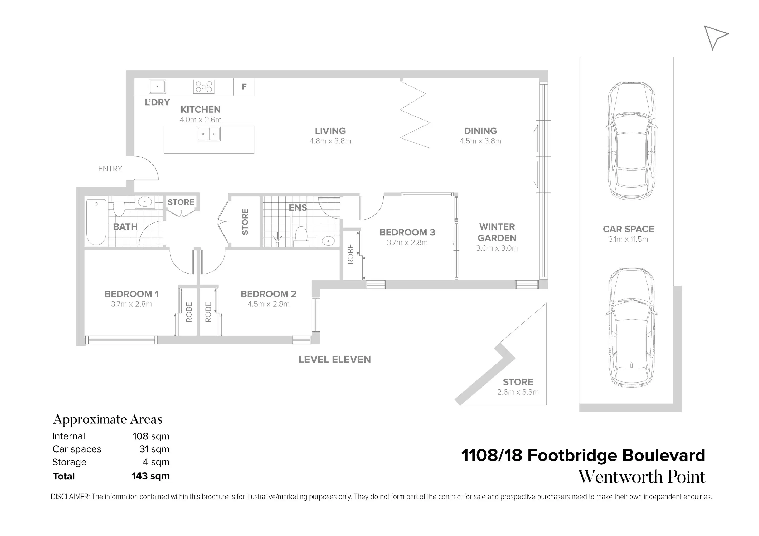1108/18 Footbridge Boulevard, Wentworth Point Sold by Chidiac Realty - floorplan