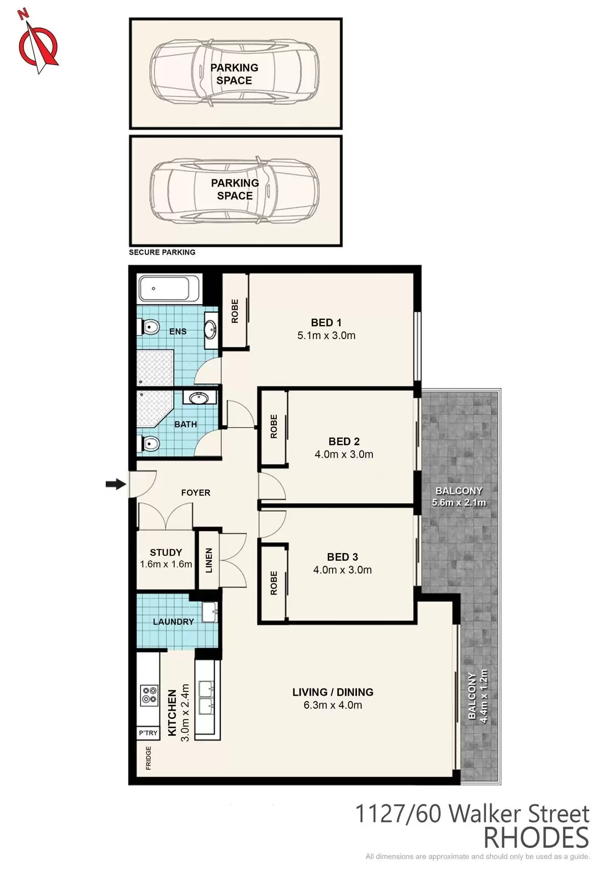 1127/60 Walker Street, Rhodes Leased by Chidiac Realty - floorplan