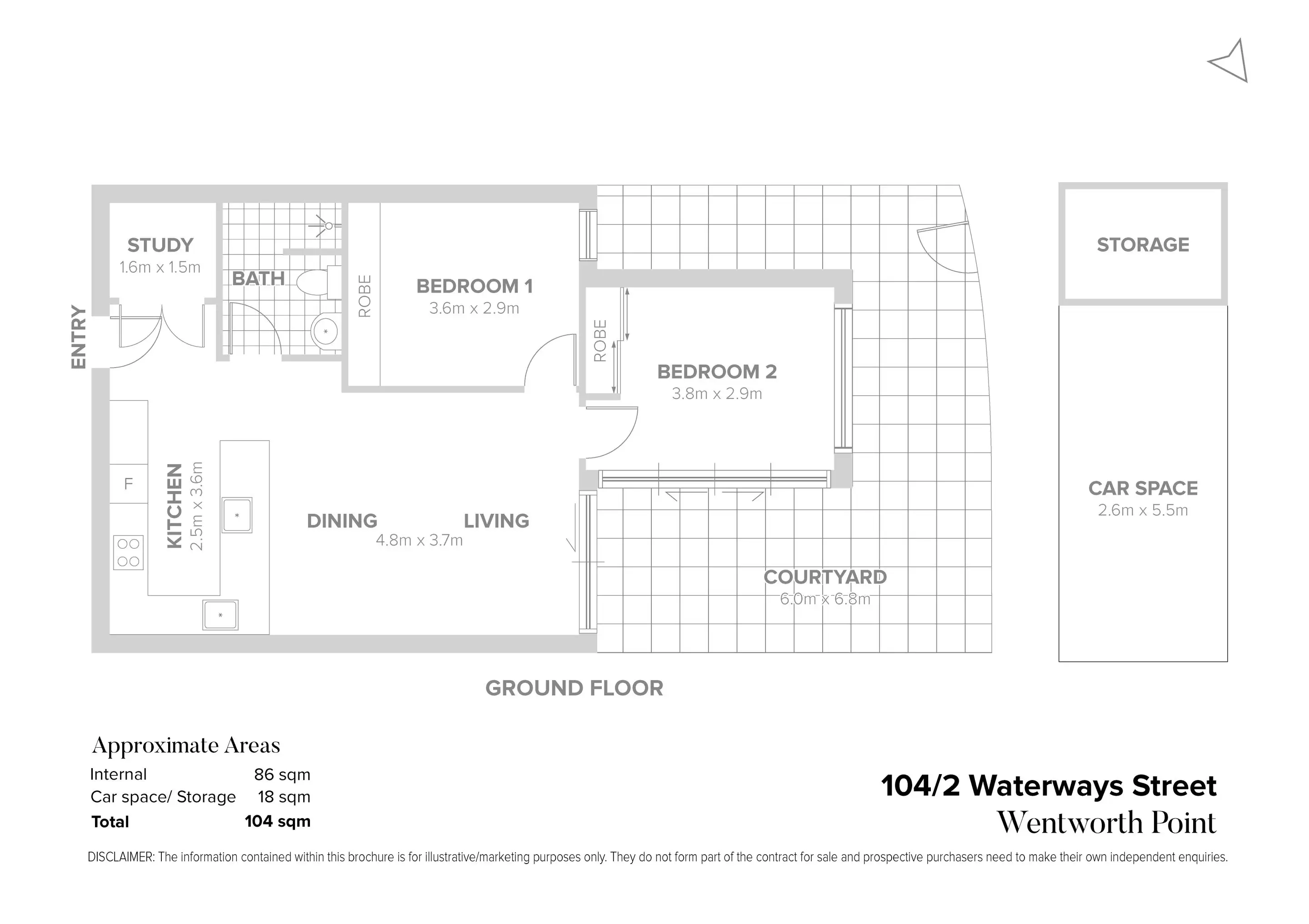 104/2 Waterways Street, Wentworth Point Sold by Chidiac Realty - floorplan