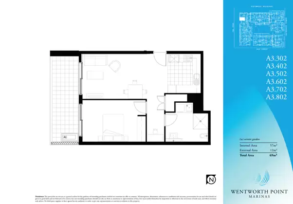 402/1 Half Street, Wentworth Point Leased by Chidiac Realty - floorplan