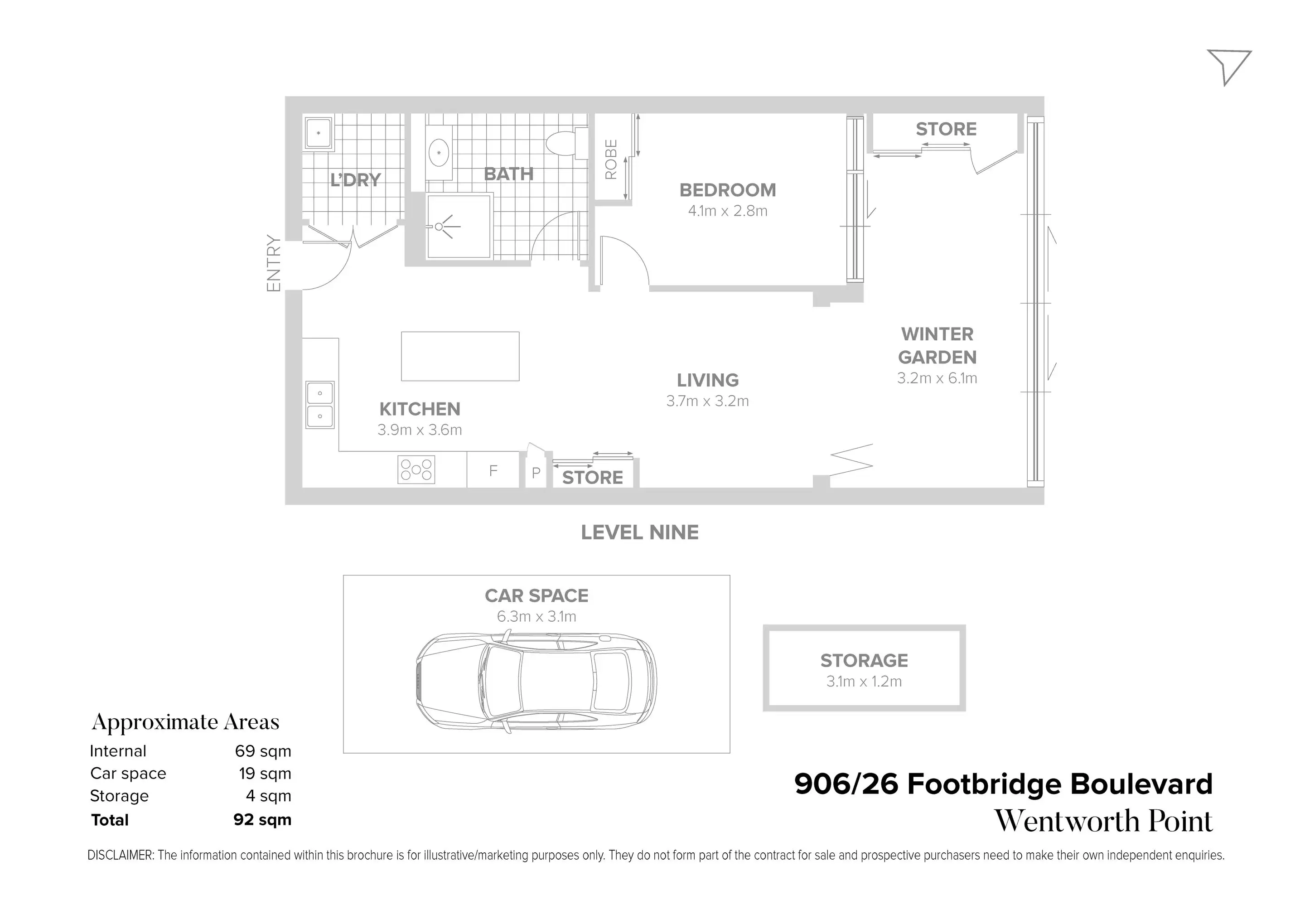 906/26 Footbridge Boulevard, Wentworth Point Sold by Chidiac Realty - floorplan