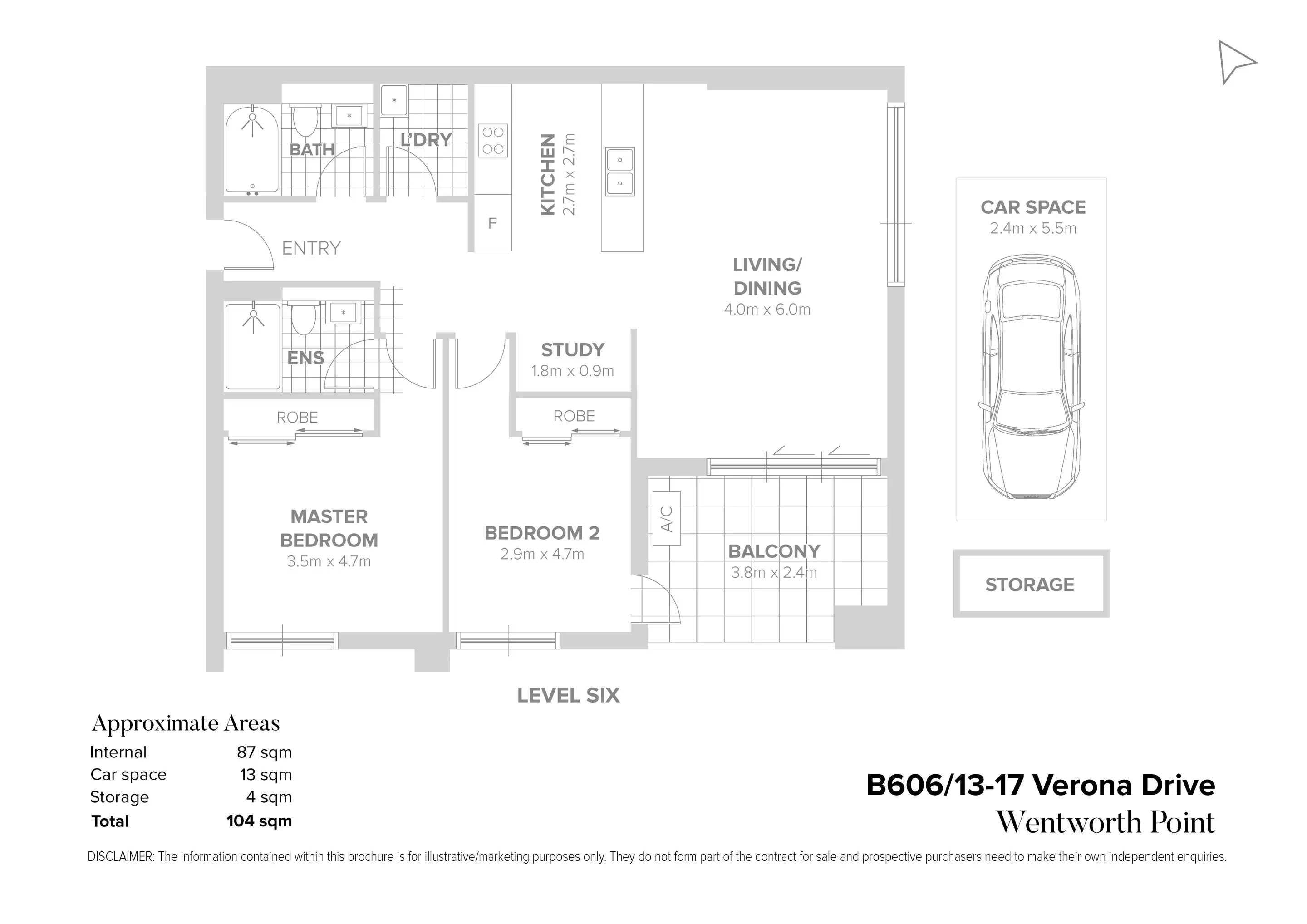 B606/13-17 Verona Drive, Wentworth Point Sold by Chidiac Realty - floorplan