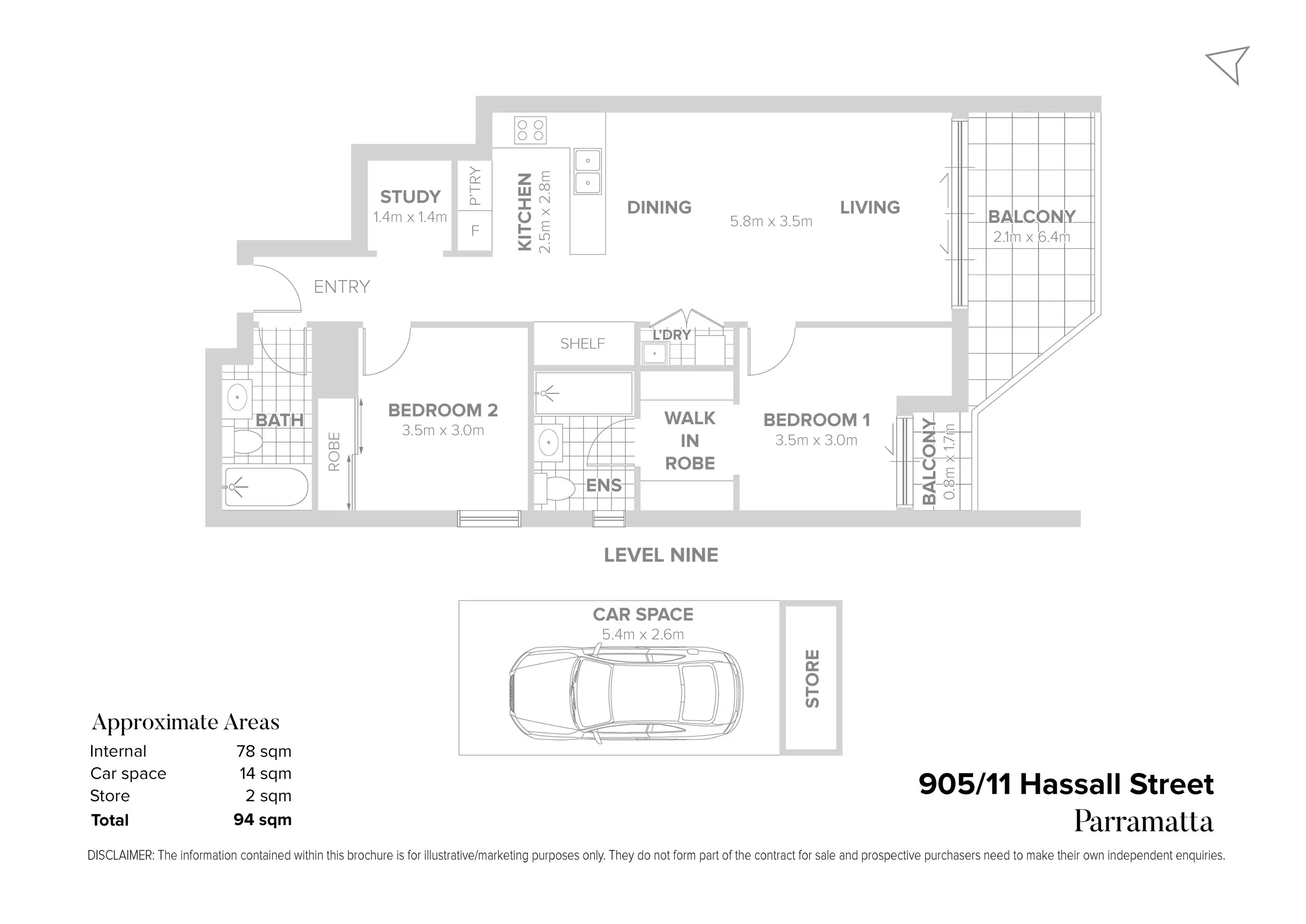 905/11 Hassall Street, Parramatta Sold by Chidiac Realty - floorplan